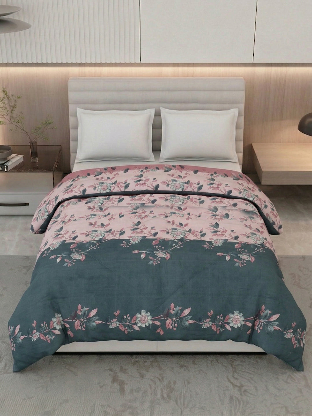 Floral Print Double Bed 3 Ply 105 GSM Comforter Timeless Collection Weight 1.6 kg