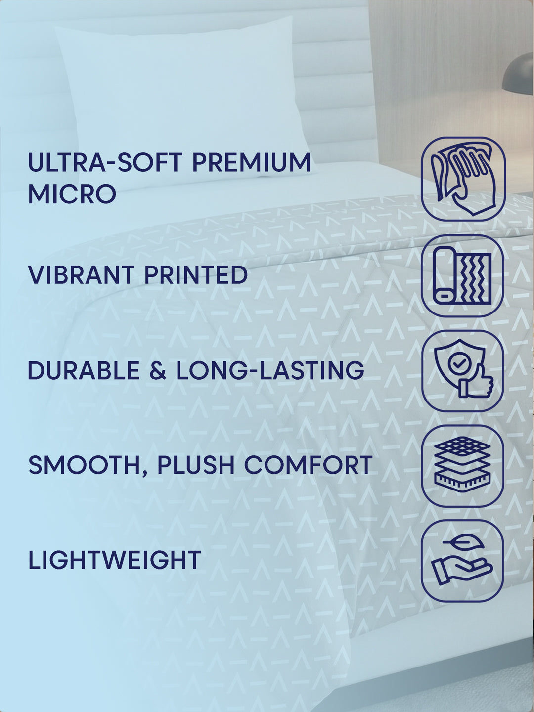 Printed Single Bed 3 Ply 105 GSM Comforter Timeless Collection Weight 950 g