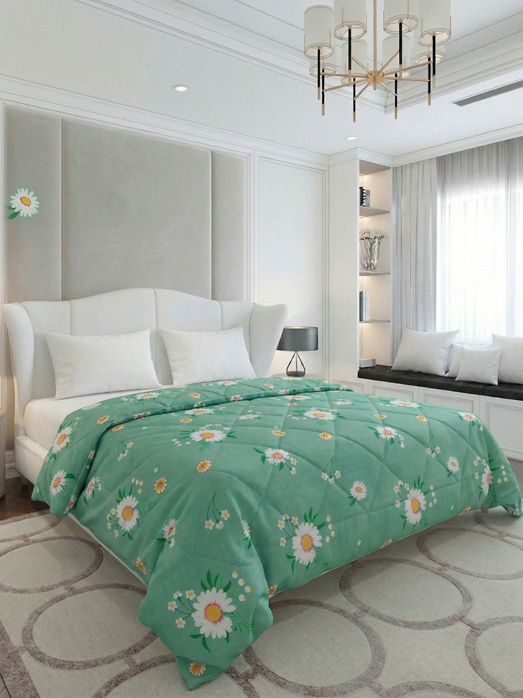 Floral Print Single Bed 3 Ply 105 GSM Comforter Timeless Collection Weight 950 g