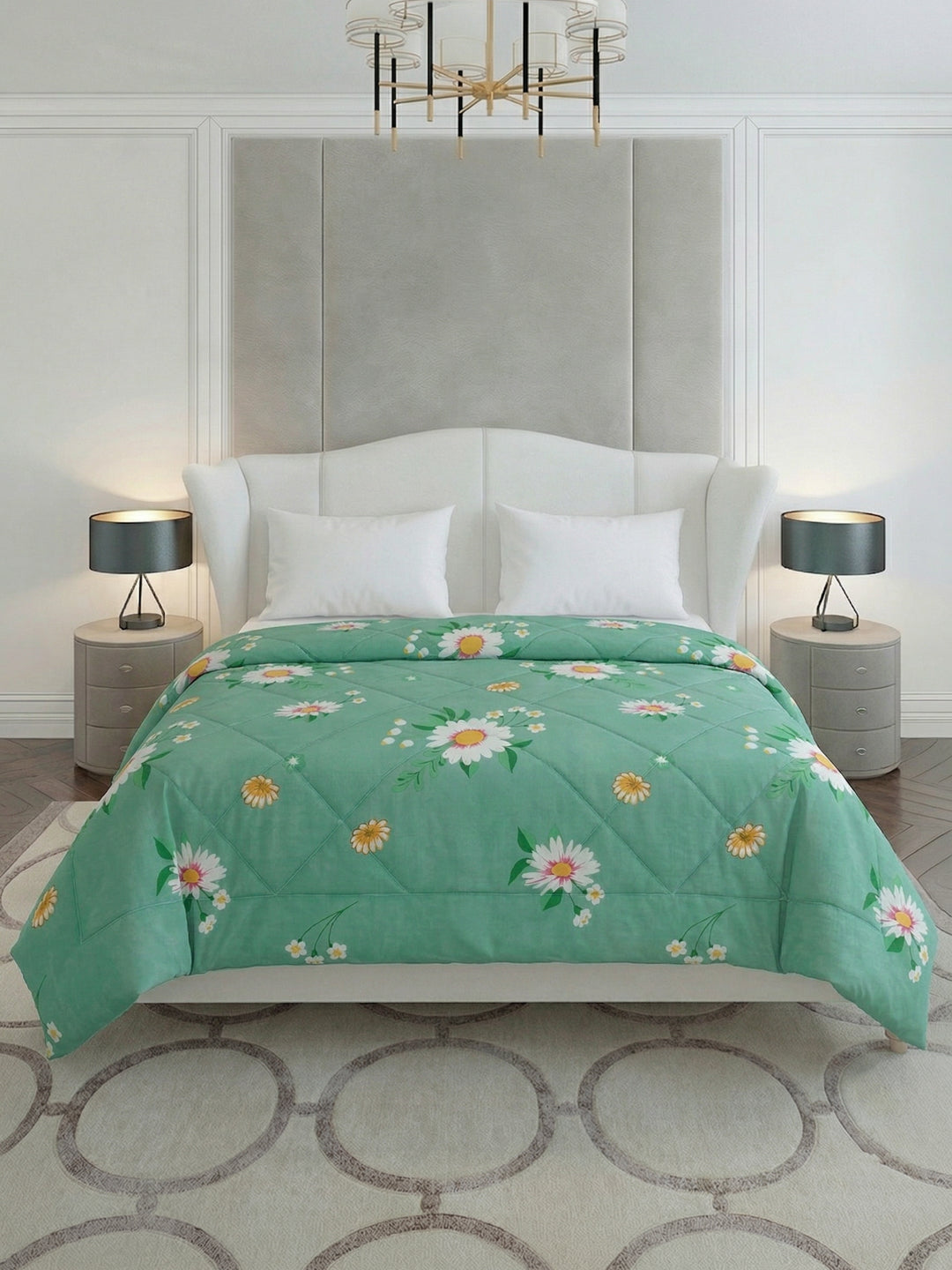 Floral Print Single Bed 3 Ply 105 GSM Comforter Timeless Collection Weight 950 g
