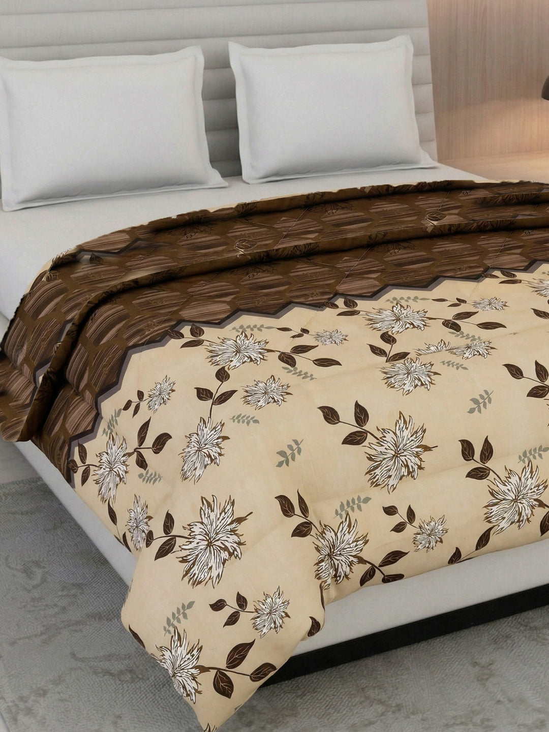 Floral Print Double Bed 3 Ply 105 GSM Comforter Timeless Collection Weight 1.6 kg