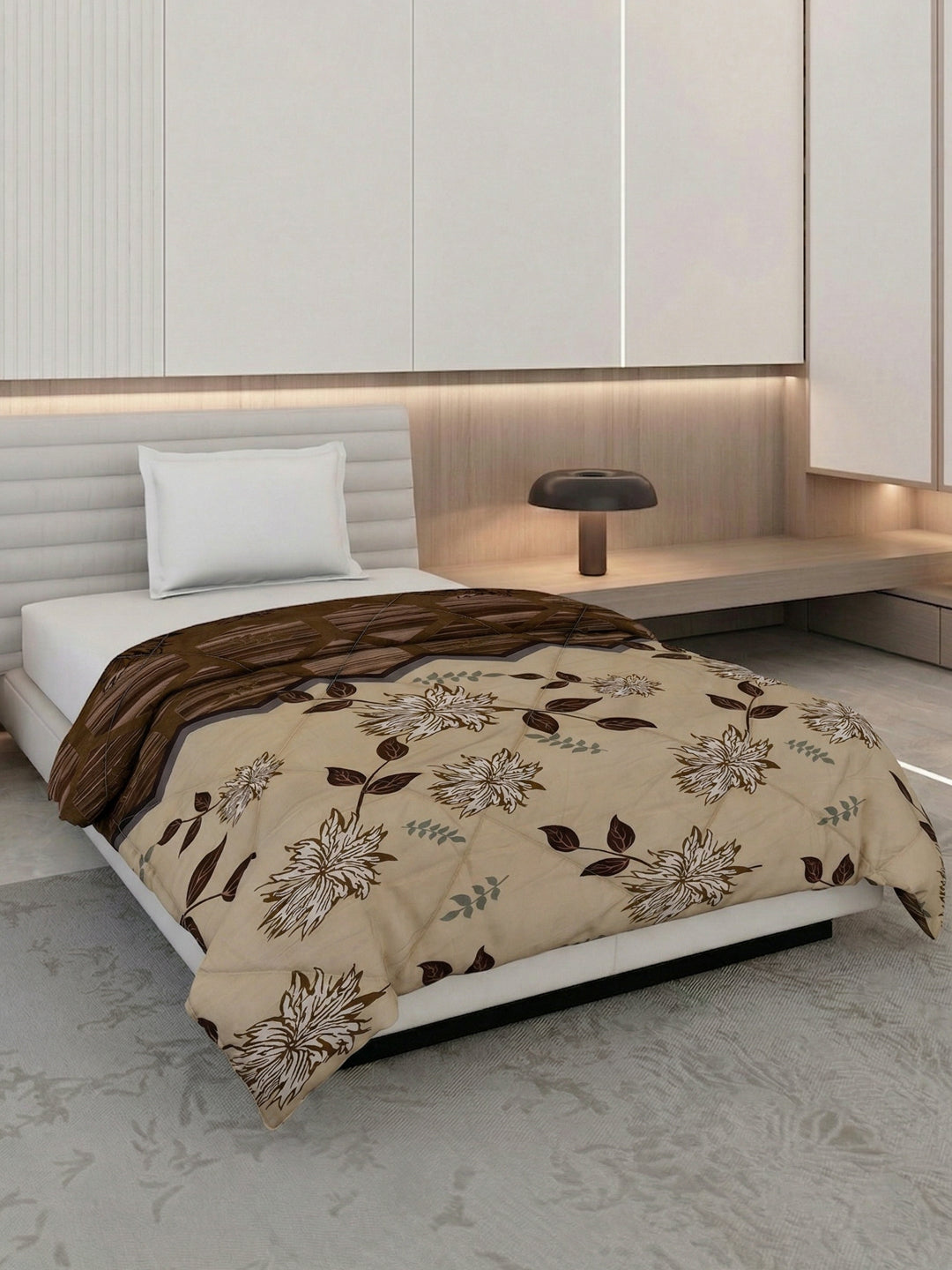 Floral Print Single Bed 3 Ply 105 GSM Comforter Timeless Collection Weight 950 g