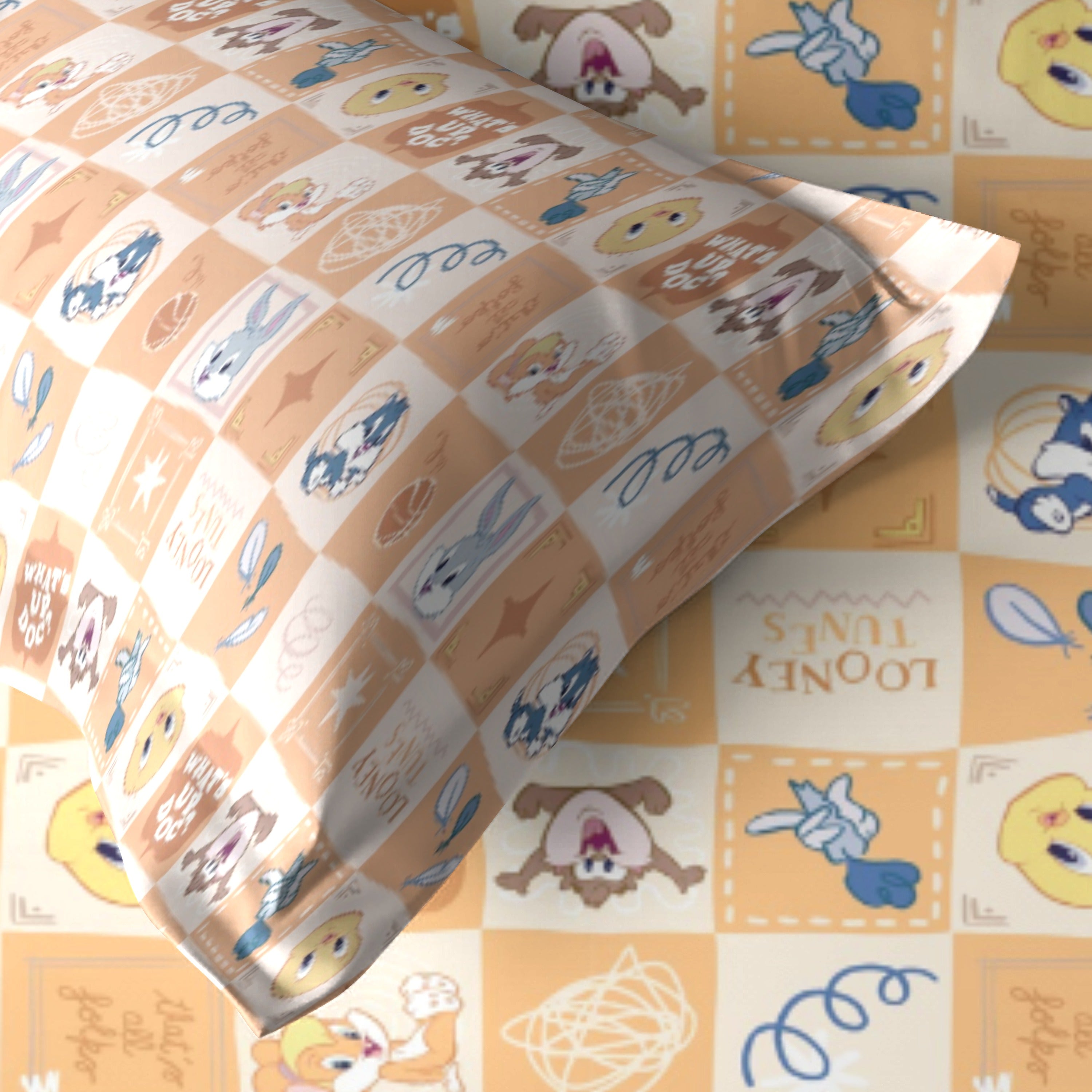 Monte Carlo Kids TOONX Cartoon Printed 4 Pc Bedding Set for King Size Bed, 110 GSM