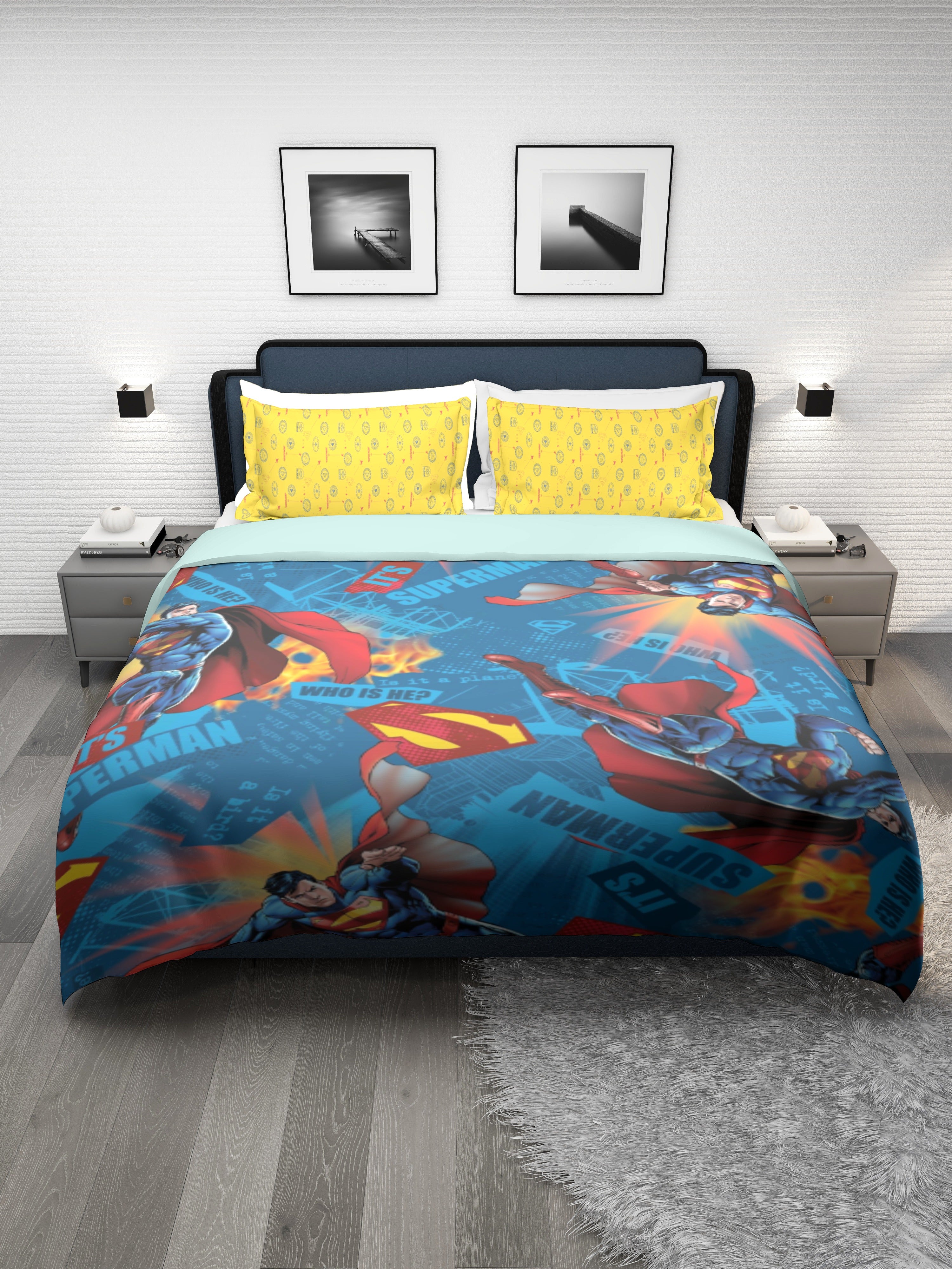 Monte Carlo Kids TOONX Cartoon Printed 4 Pc Bedding Set for King Size Bed, 110 GSM