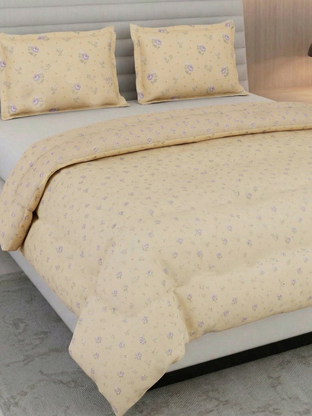 Premium Floral Print Double Bed 3 Ply 100 GSM Comforter Classique Warm Hug Collection Weight 2.5 kg