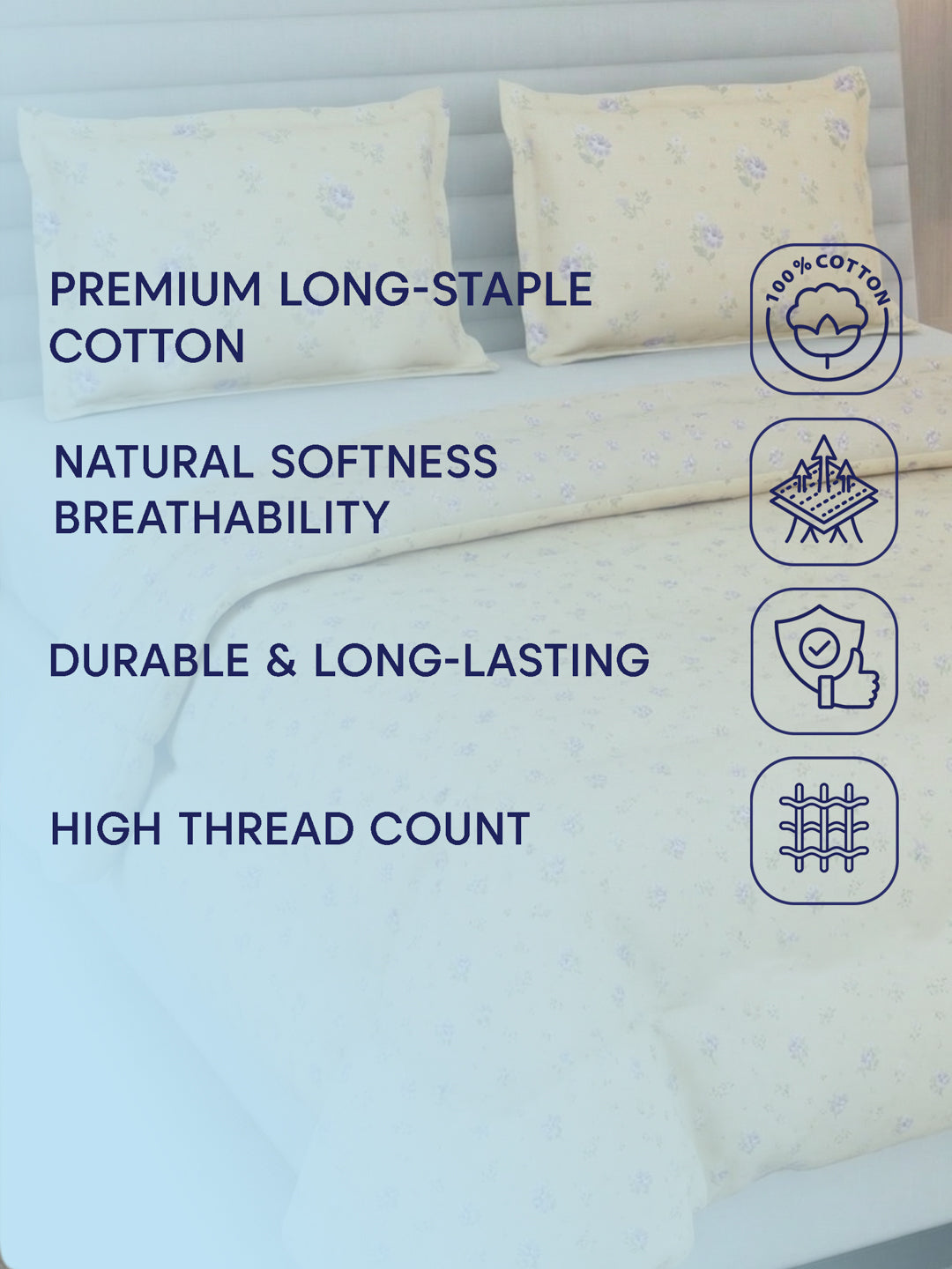 Premium Floral Print Double Bed 3 Ply 100 GSM Comforter Classique Warm Hug Collection Weight 2.5 kg