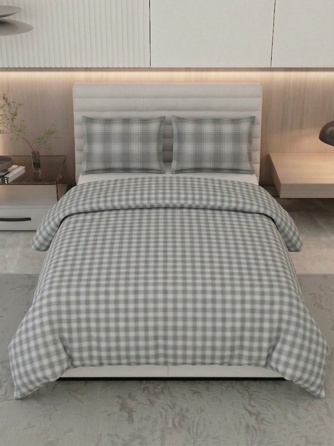 Premium Checked Double Bed 3 Ply 100 GSM Comforter Classique Warm Hug Collection Weight 2.5 kg