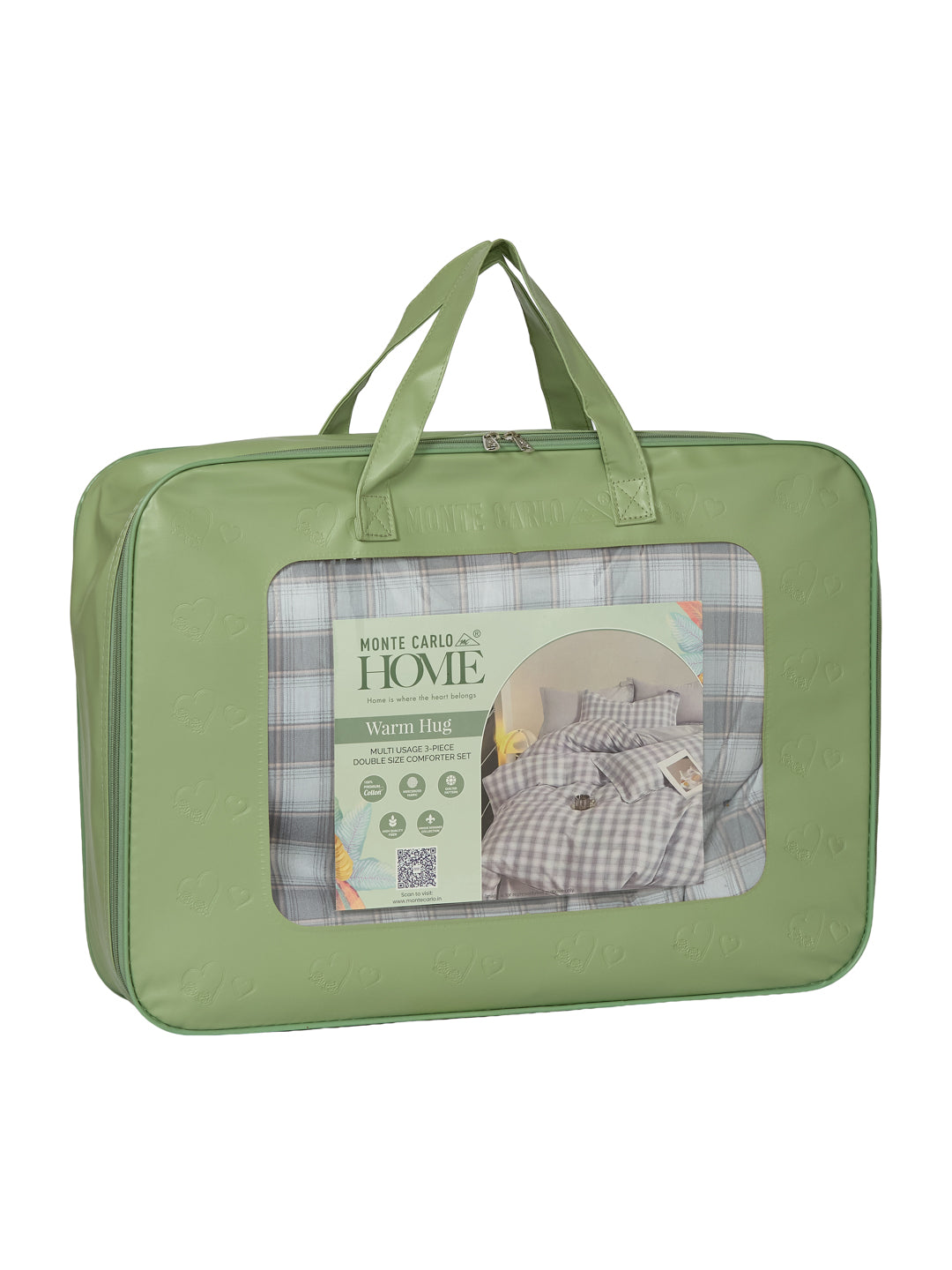 Premium Checked Double Bed 3 Ply 100 GSM Comforter Classique Warm Hug Collection Weight 2.5 kg