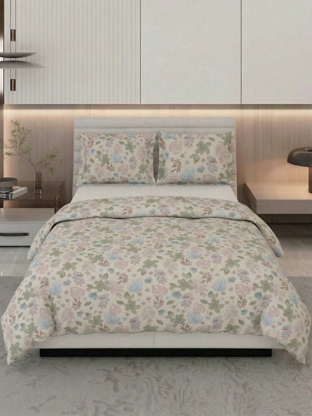Premium Leaf Print Double Bed 3 Ply 100 GSM Comforter Classique Warm Hug Collection Weight 2.5 kg