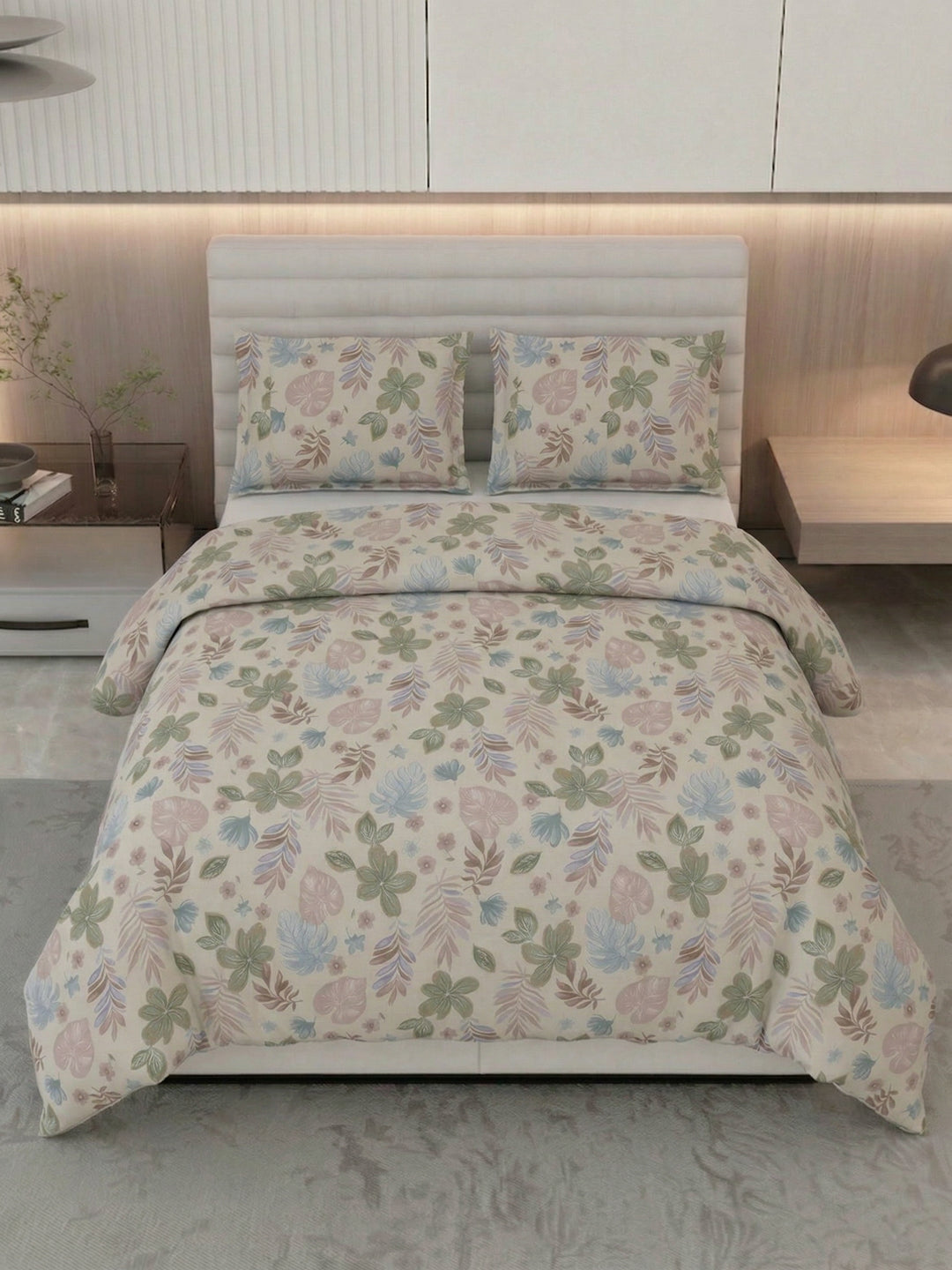 Premium Leaf Print Double Bed 3 Ply 100 GSM Comforter Classique Warm Hug Collection Weight 2.5 kg