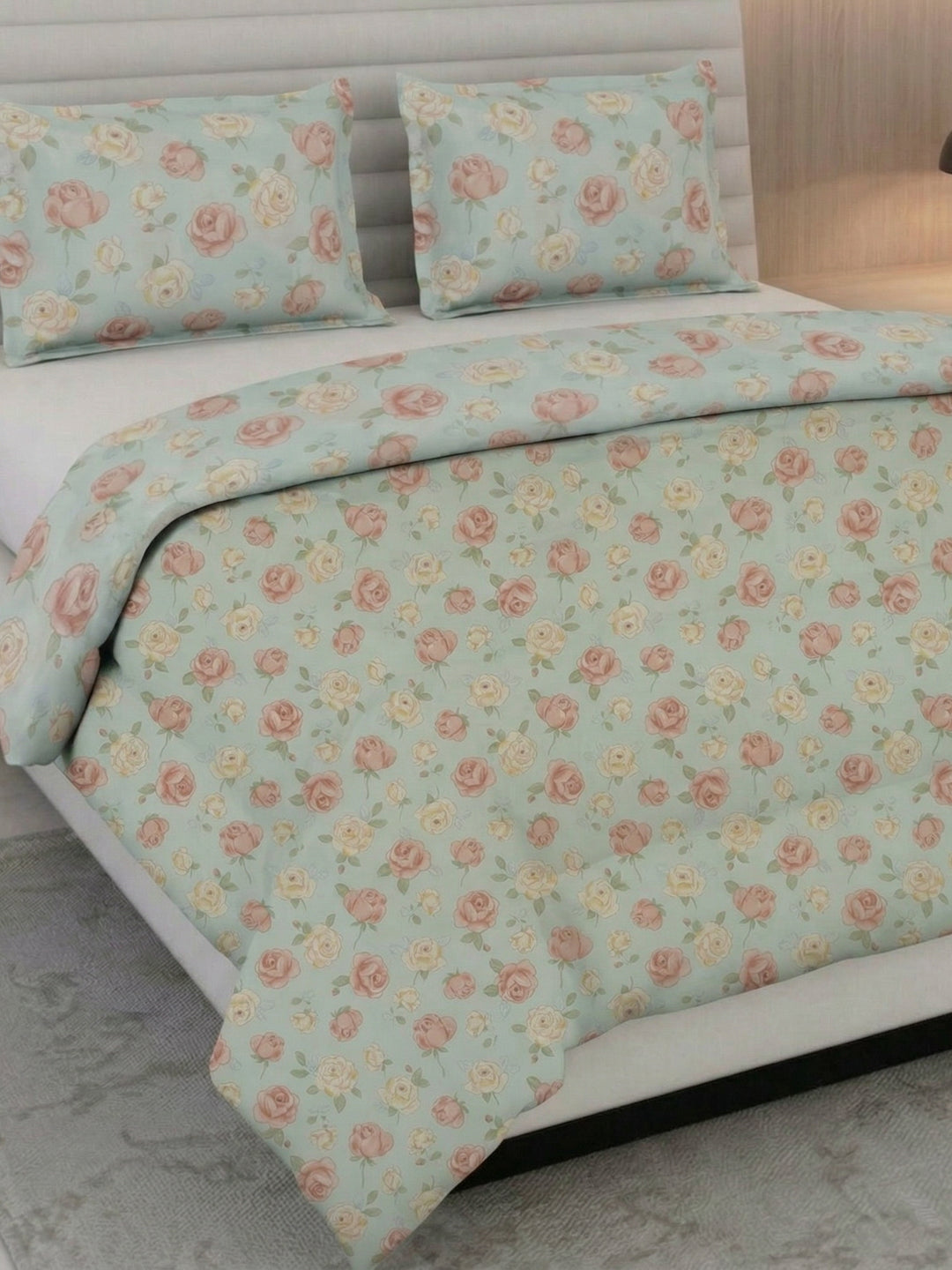 Premium Floral Print Double Bed 3 Ply 100 GSM Comforter Classique Warm Hug Collection Weight 2.5 kg