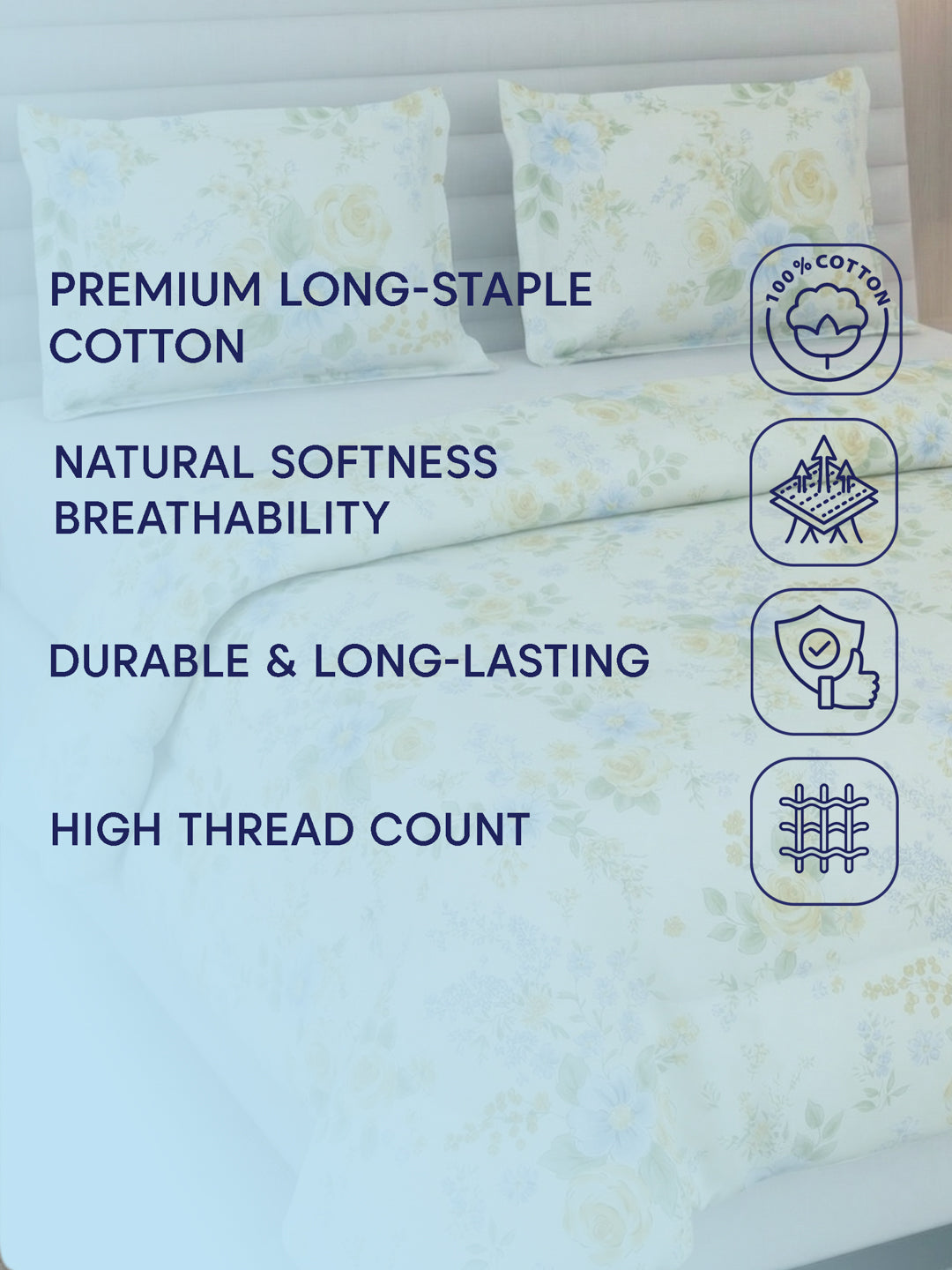 Premium Floral Print Double Bed 3 Ply 100 GSM Comforter Classique Warm Hug Collection Weight 2.5 kg