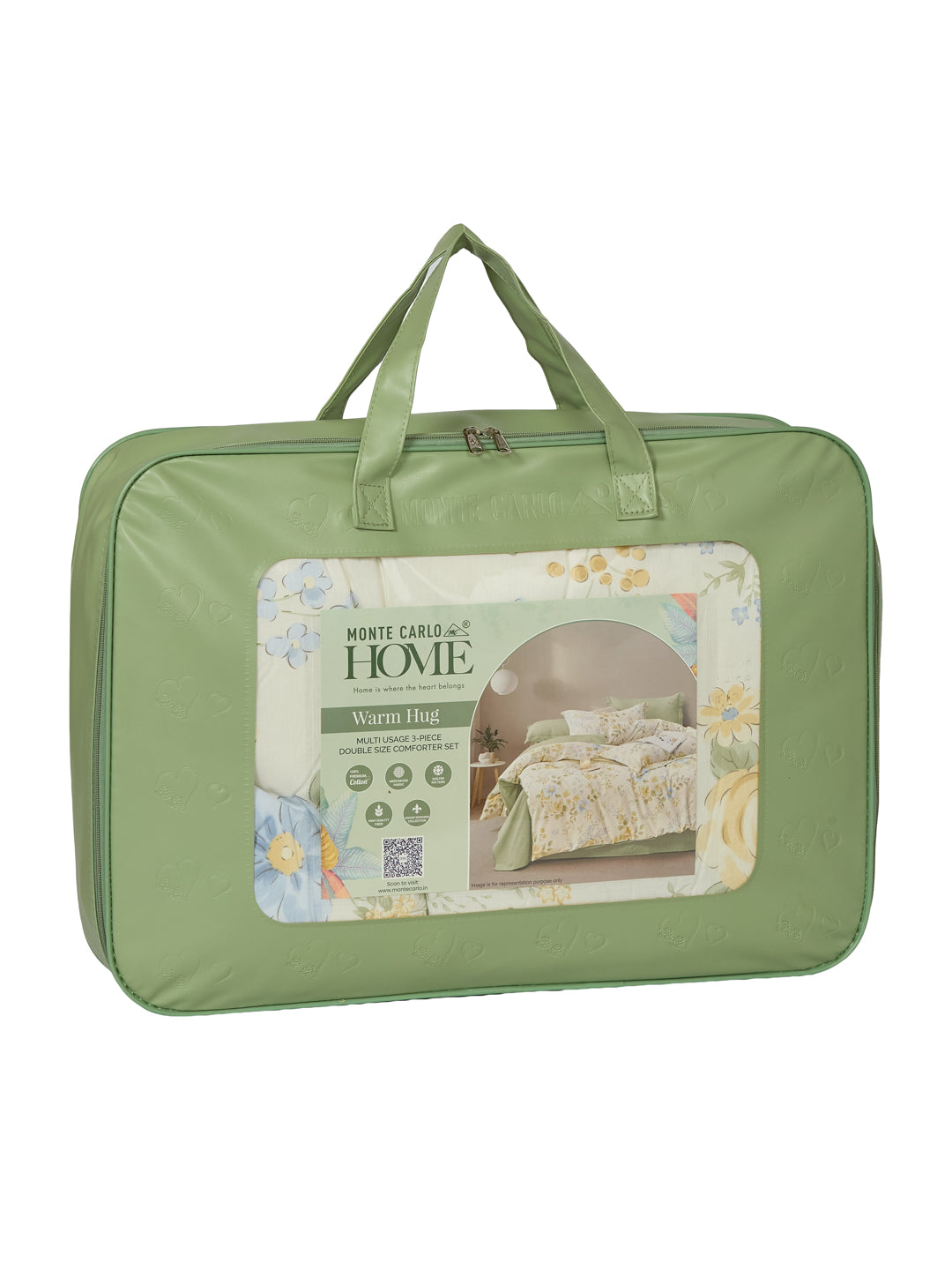 Premium Floral Print Double Bed 3 Ply 100 GSM Comforter Classique Warm Hug Collection Weight 2.5 kg