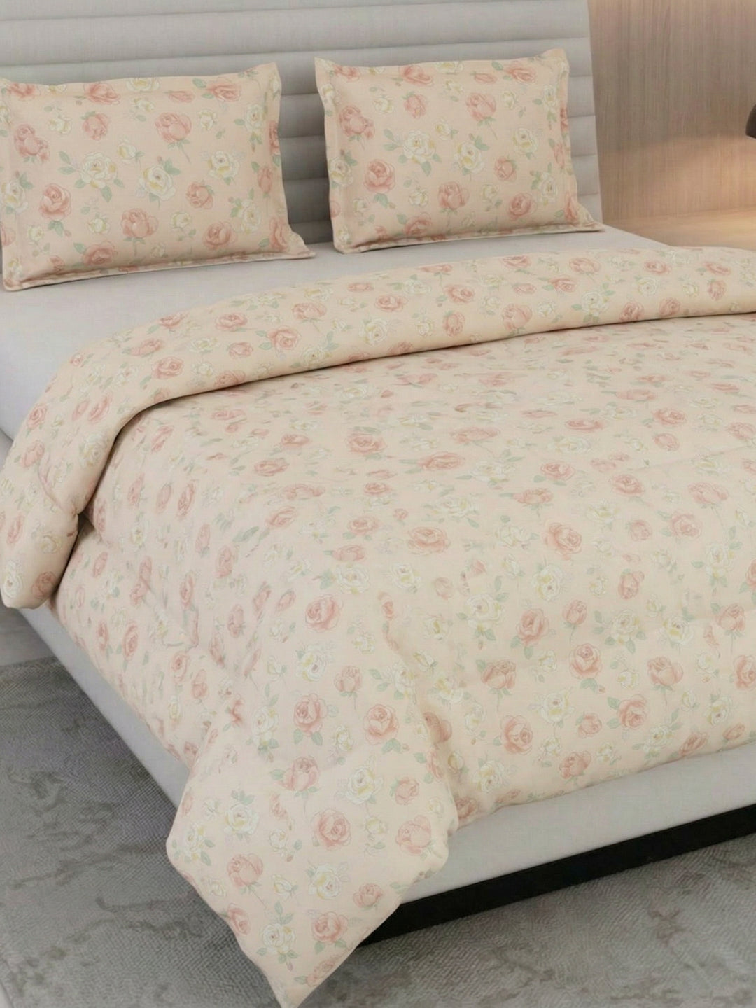 Premium Floral Print Double Bed 3 Ply 100 GSM Comforter Classique Warm Hug Collection Weight 2.5 kg