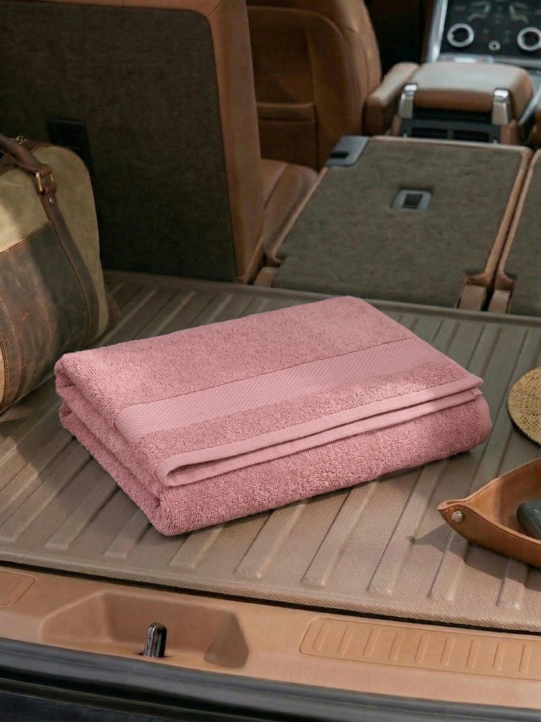 Quartz Pink Pure Cotton Solid 380 GSM Car Towel 1 Piece (Jazz Collection)