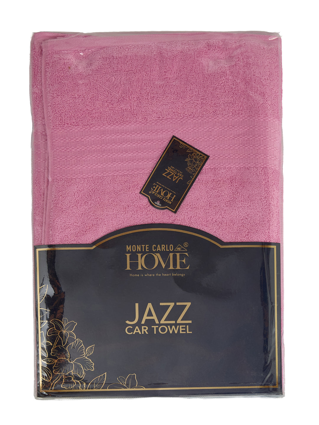 Pink Pure Cotton Solid 380 GSM Car Towel 1 Piece (Jazz Collection)