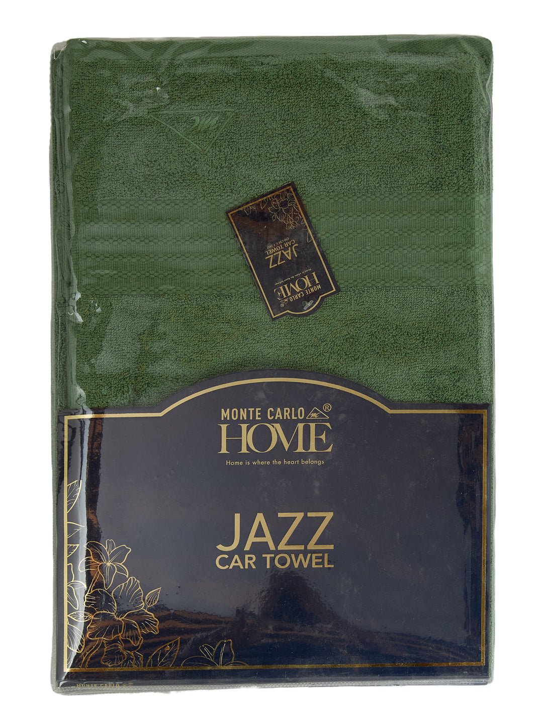 Green Pure Cotton Solid 380 GSM Car Towel 1 Piece (Jazz Collection)