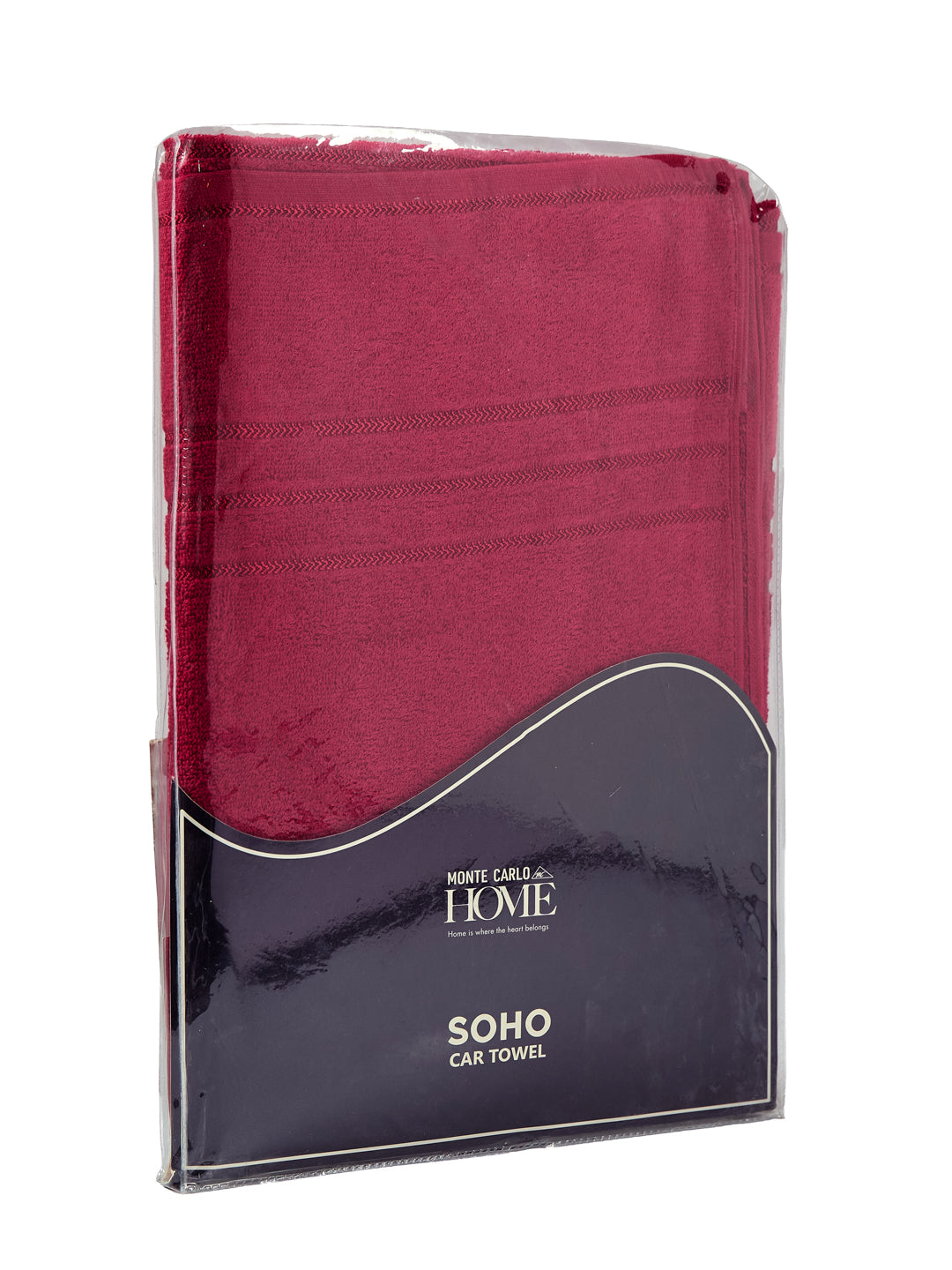 Cranberry Red Pure Cotton Solid 340 GSM Car Towel 1 Piece (Soho Collection)