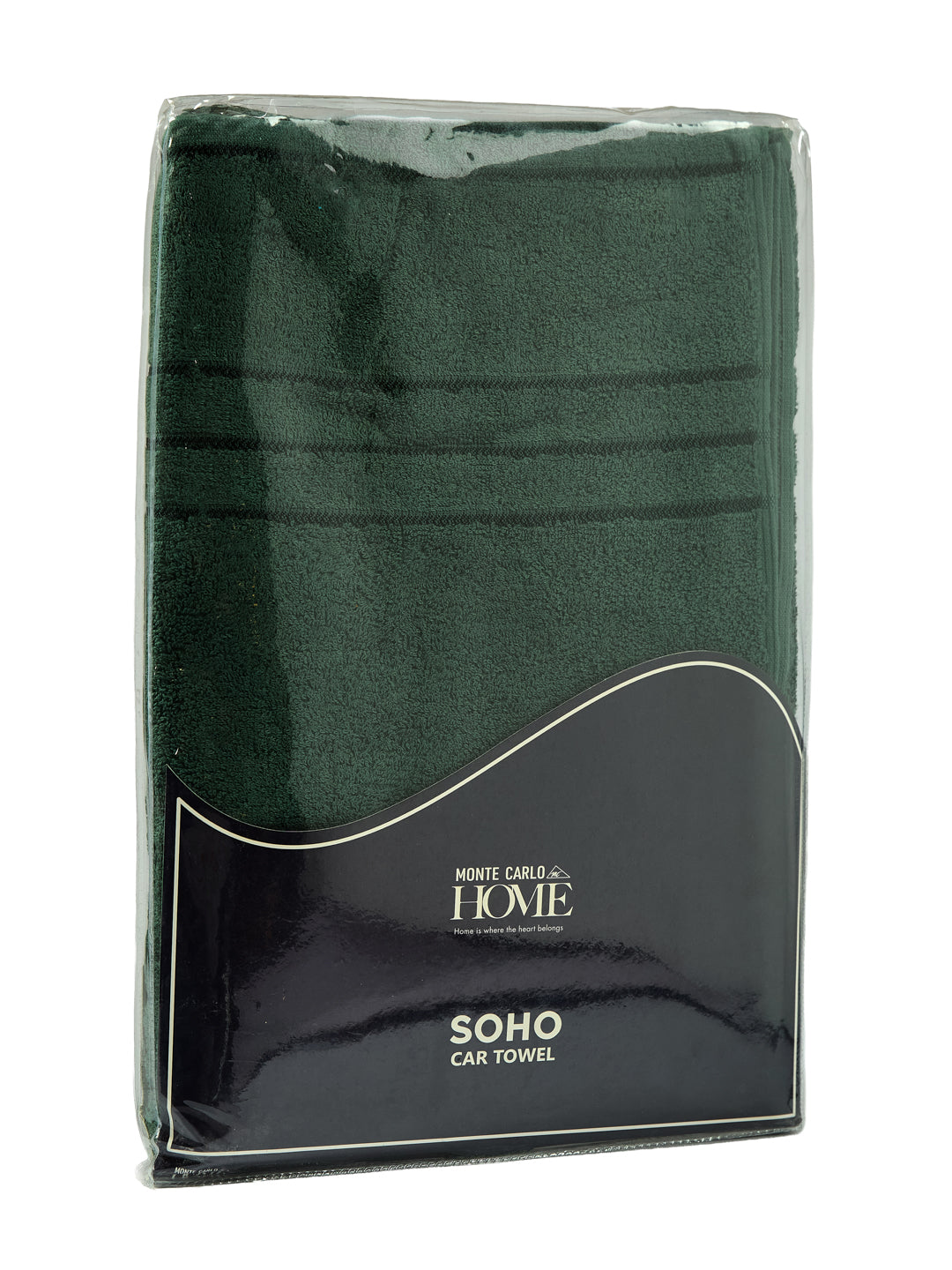 Forest Green Pure Cotton Solid 340 GSM Car Towel 1 Piece (Soho Collection)