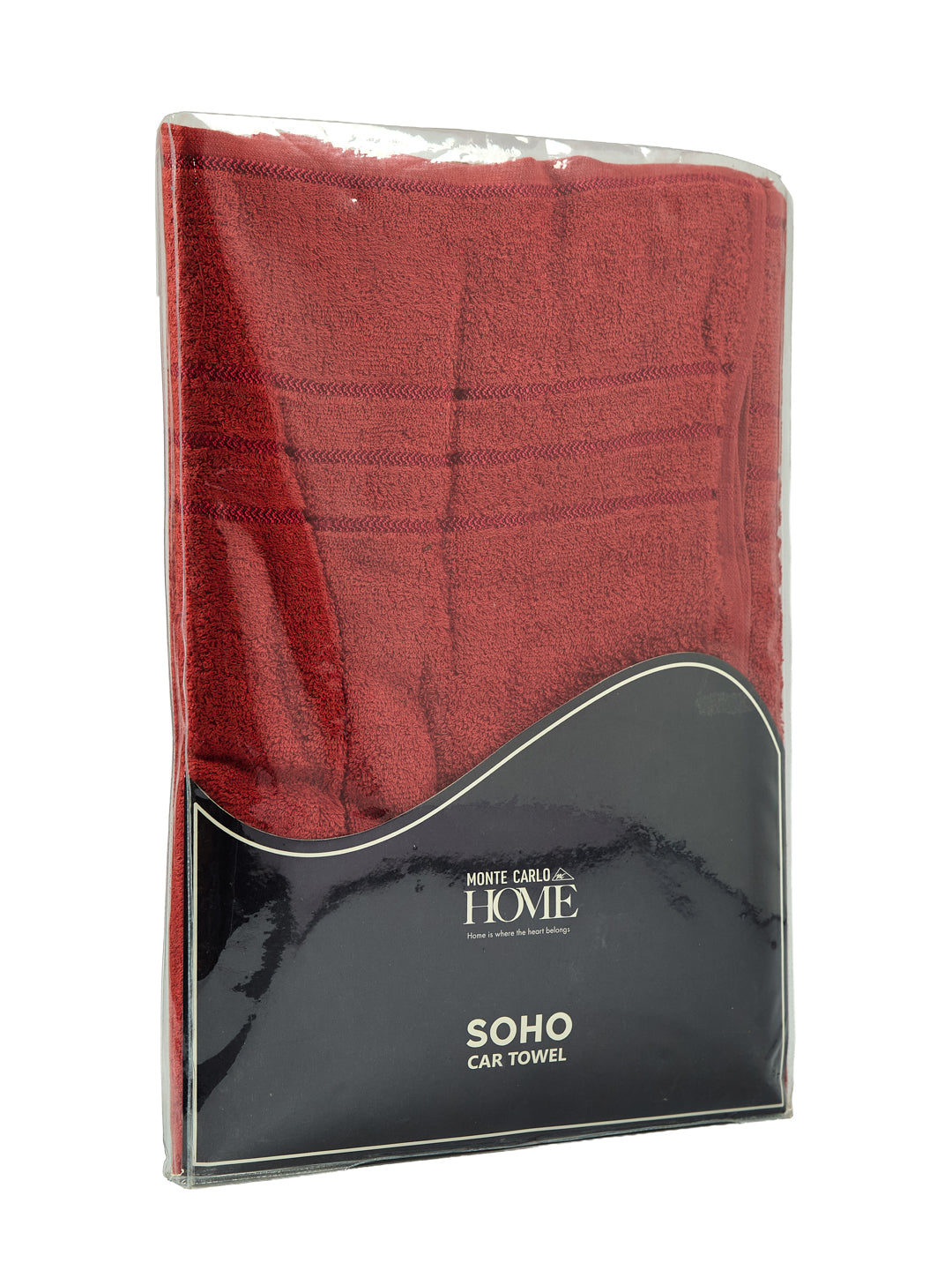 Red Pure Cotton Solid 340 GSM Car Towel 1 Piece (Soho Collection)