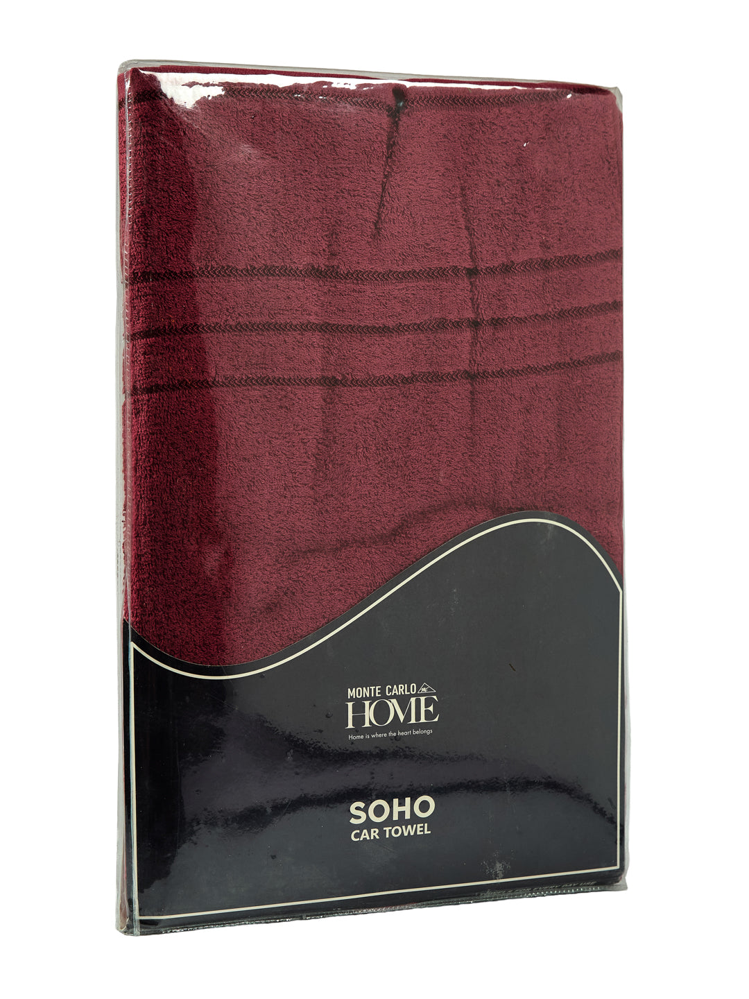 Burgundy Pure Cotton Solid 340 GSM Car Towel 1 Piece (Soho Collection)