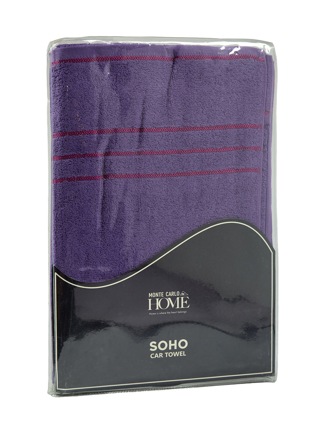 Purple Pure Cotton Solid 340 GSM Car Towel 1 Piece (Soho Collection)