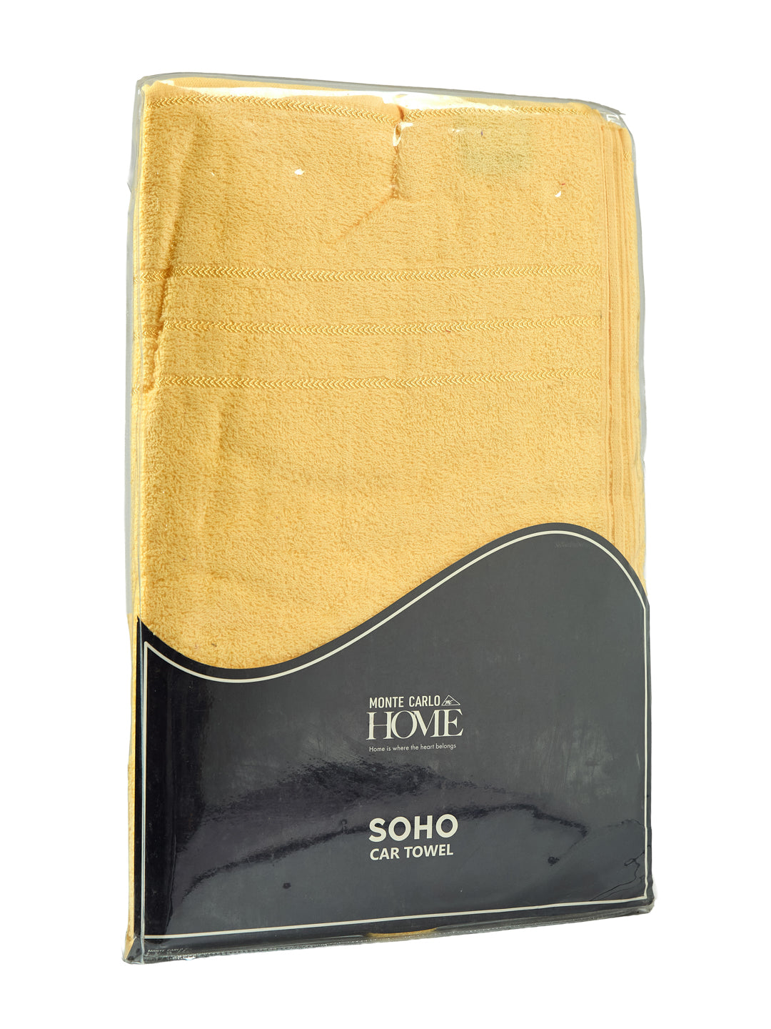 Yellow Pure Cotton Solid 340 GSM Car Towel 1 Piece (Soho Collection)