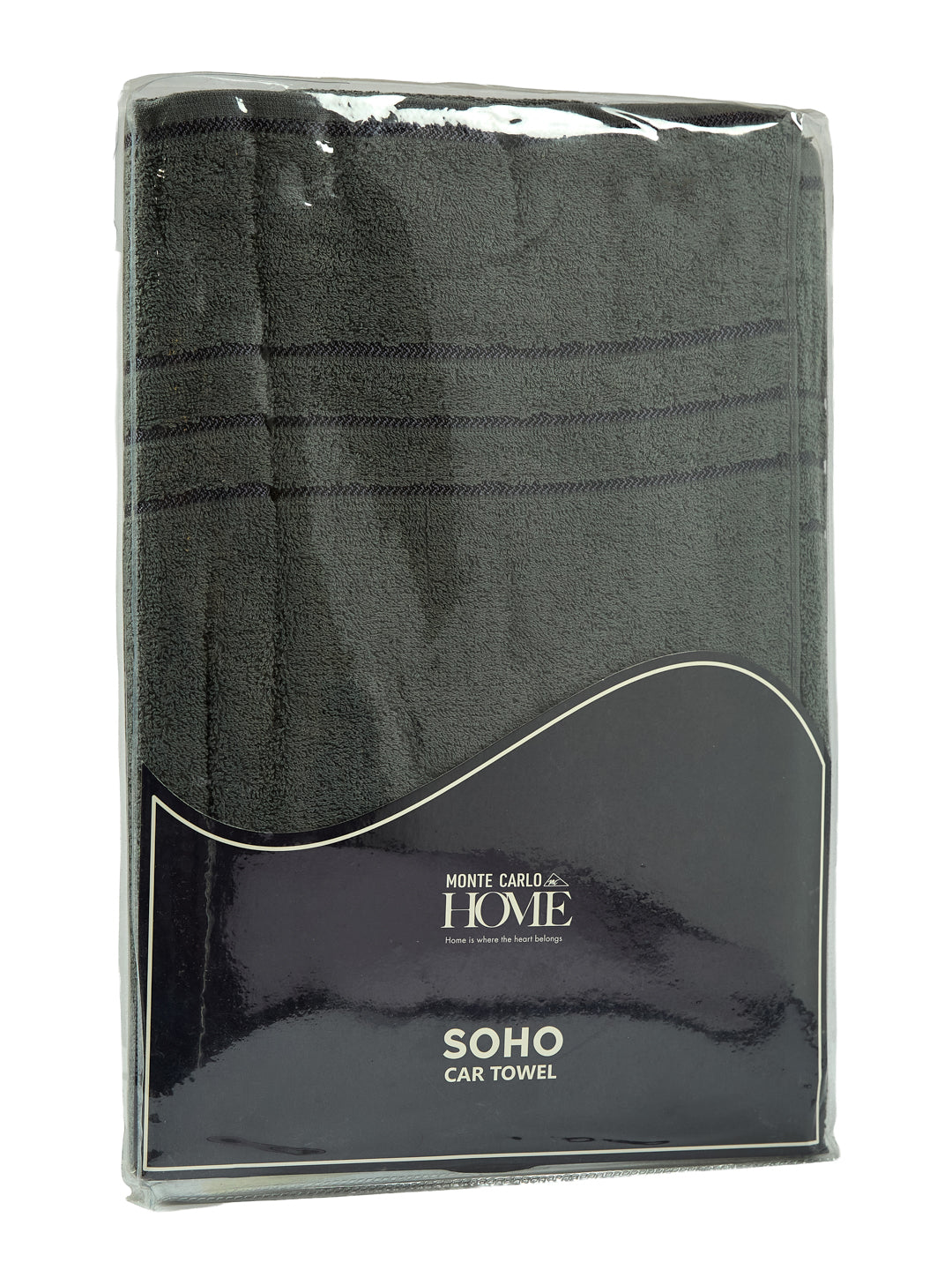 Charcoal Pure Cotton Solid 340 GSM Car Towel 1 Piece (Soho Collection)