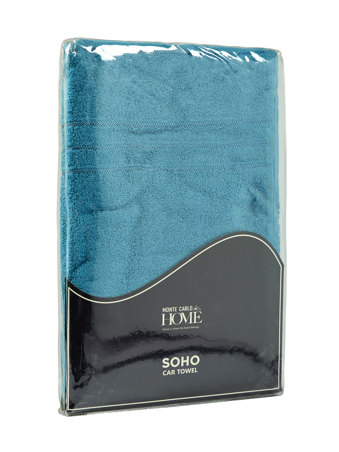 Blue Pure Cotton Solid 340 GSM Car Towel 1 Piece (Soho Collection)