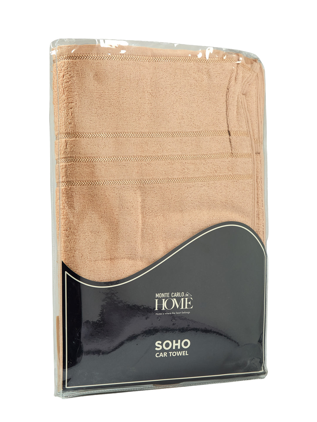 Beige Pure Cotton Solid 340 GSM Car Towel 1 Piece (Soho Collection)