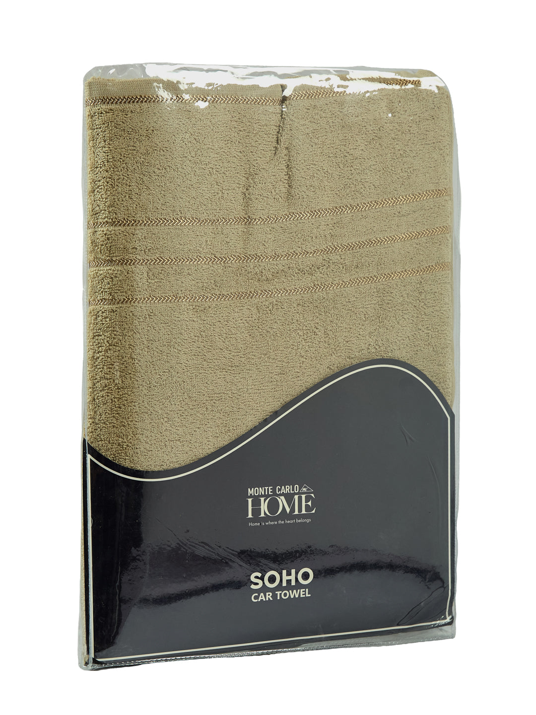 Beige Pure Cotton Solid 340 GSM Car Towel 1 Piece (Soho Collection)