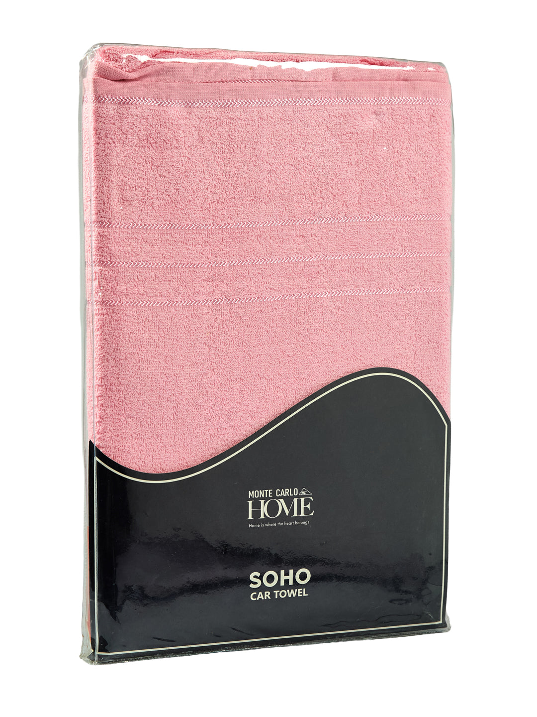 Pink Pure Cotton Solid 340 GSM Car Towel 1 Piece (Soho Collection)