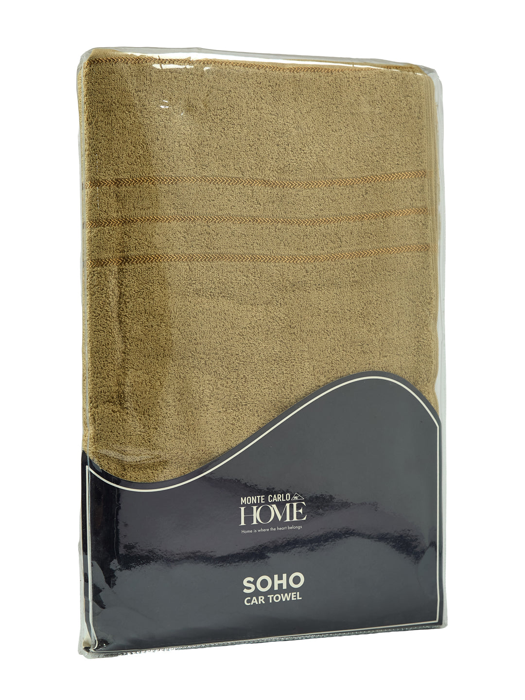 Khaki Pure Cotton Solid 340 GSM Car Towel 1 Piece (Soho Collection)