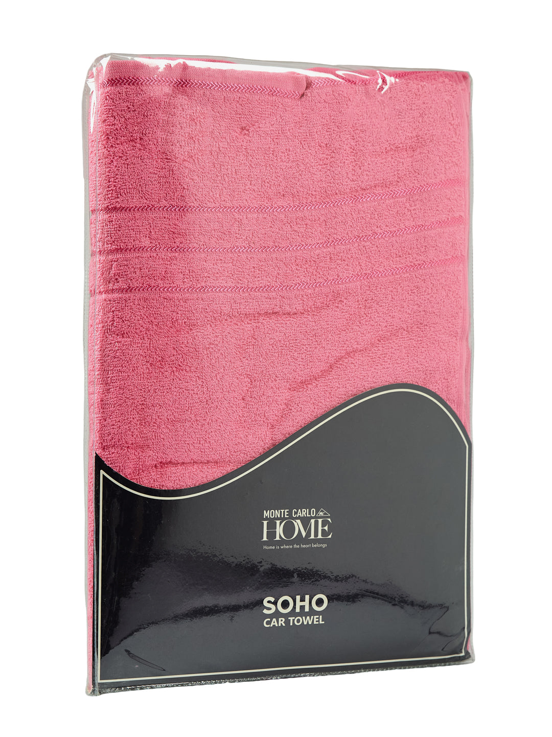 Pink Pure Cotton Solid 340 GSM Car Towel 1 Piece (Soho Collection)