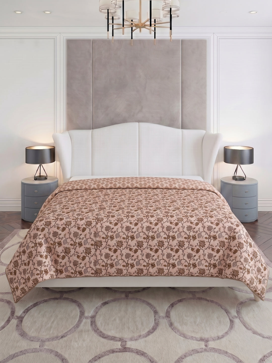 Prestige Collection Premium Floral Print 3 Ply 136 TC Double Bed Dohar