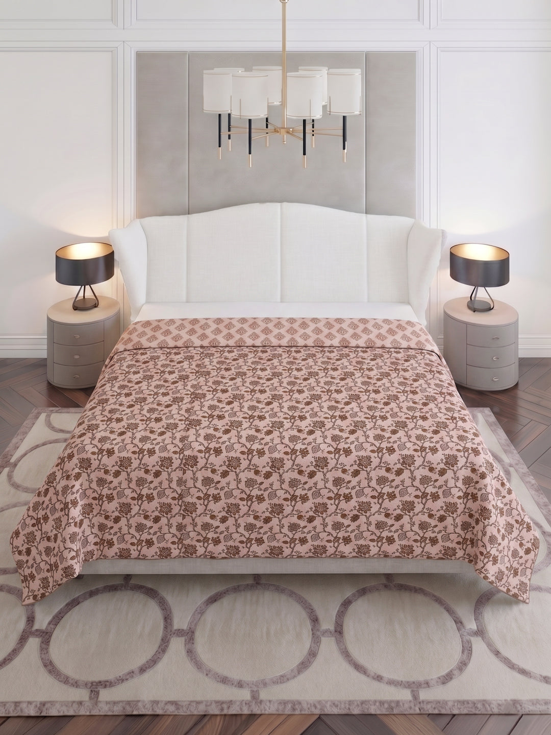 Prestige Collection Premium Floral Print 3 Ply 136 TC Double Bed Dohar