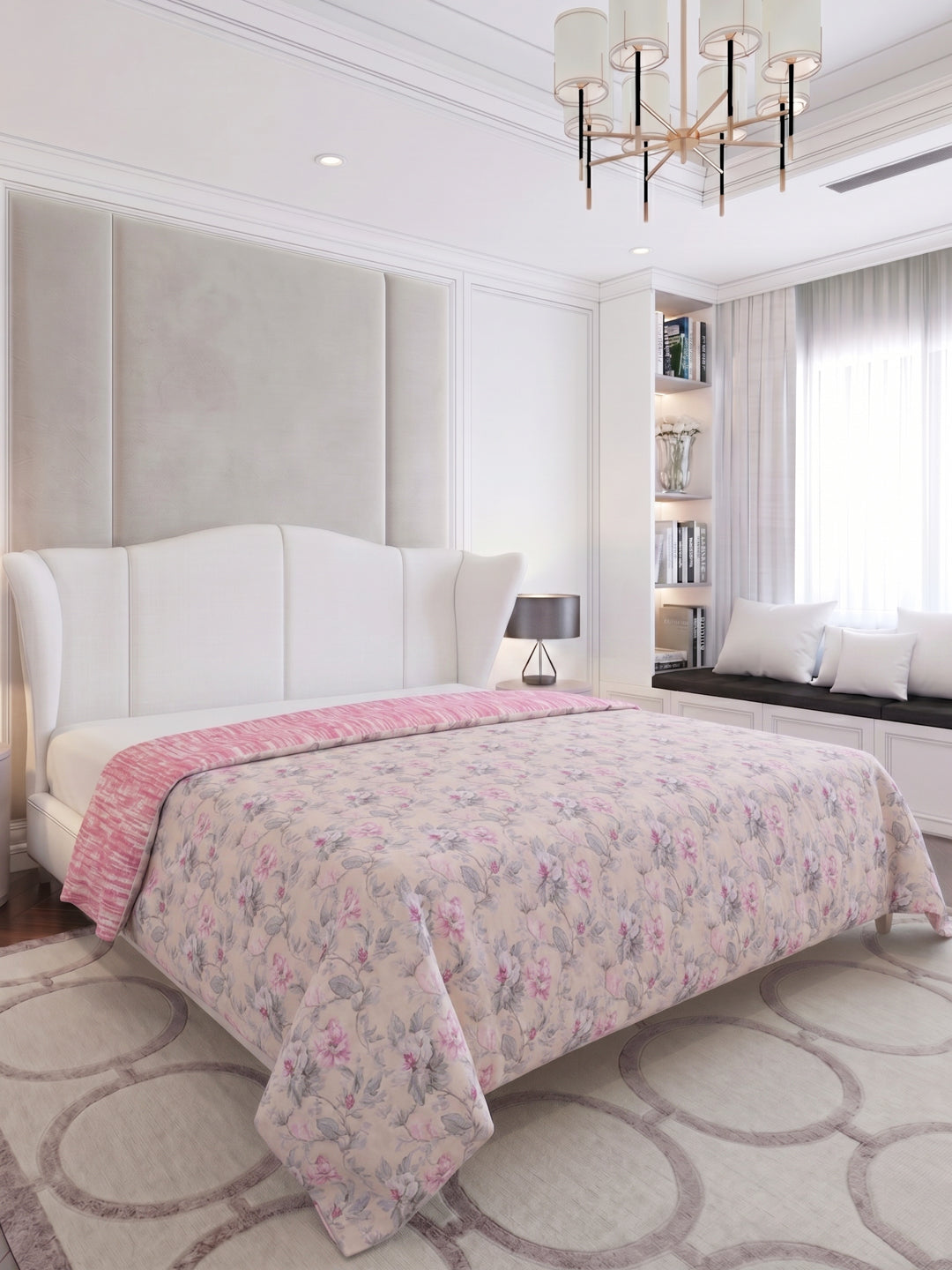 Prestige Collection Premium Floral Print 3 Ply 136 TC Double Bed Dohar