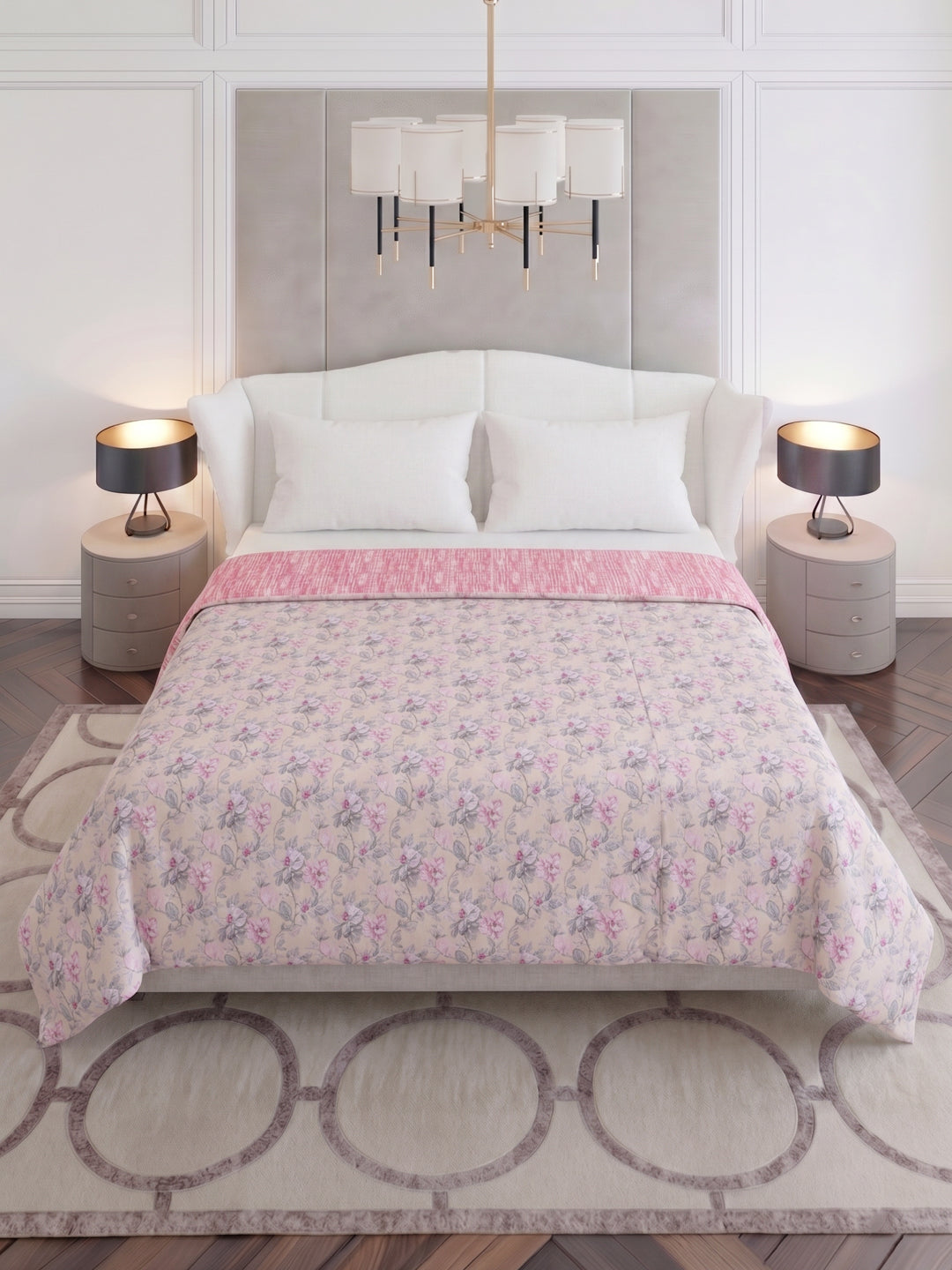 Prestige Collection Premium Floral Print 3 Ply 136 TC Double Bed Dohar