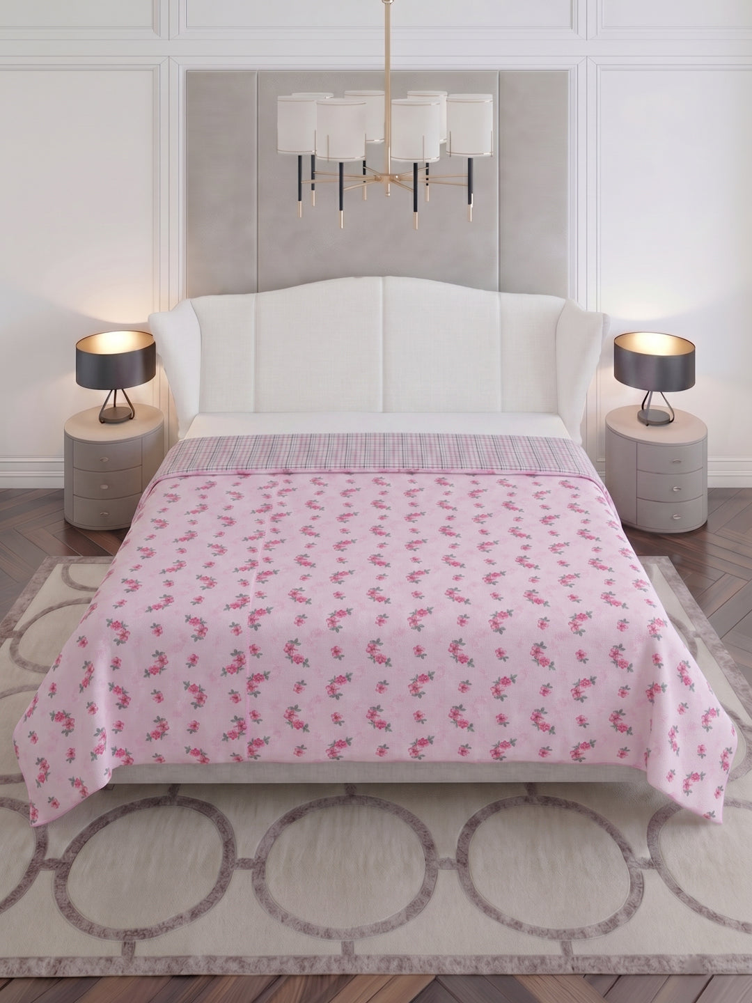 Prestige Collection Premium Floral Print 3 Ply 136 TC Double Bed Dohar