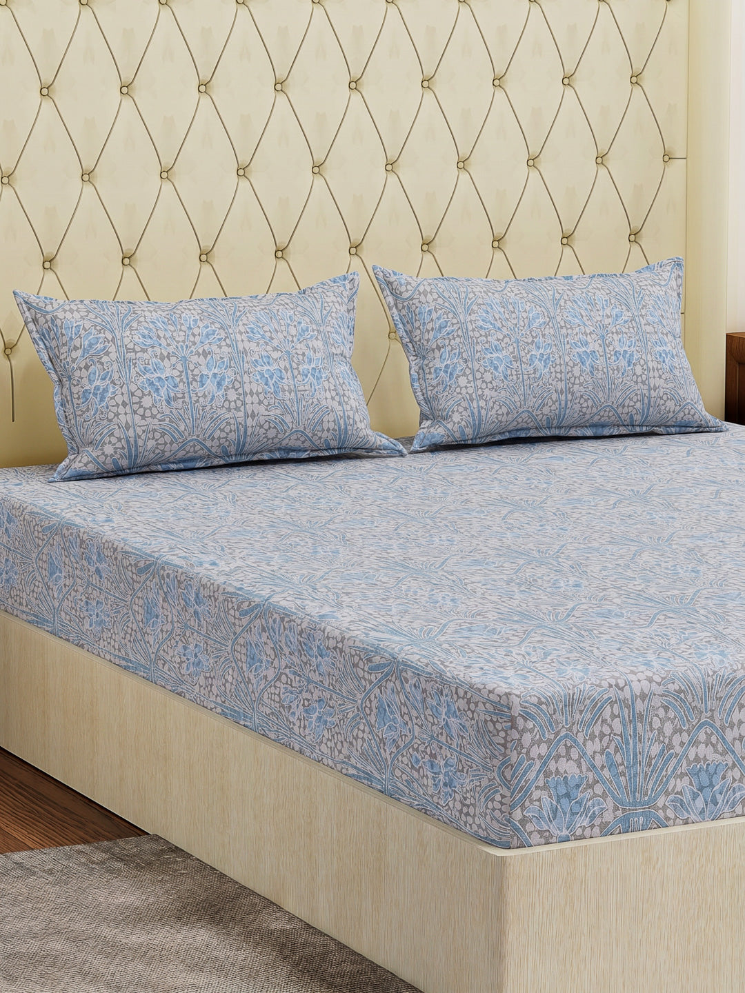 144 TC Pure Cotton King Size Bedsheet with 2 Pillow Covers Prestige Collection