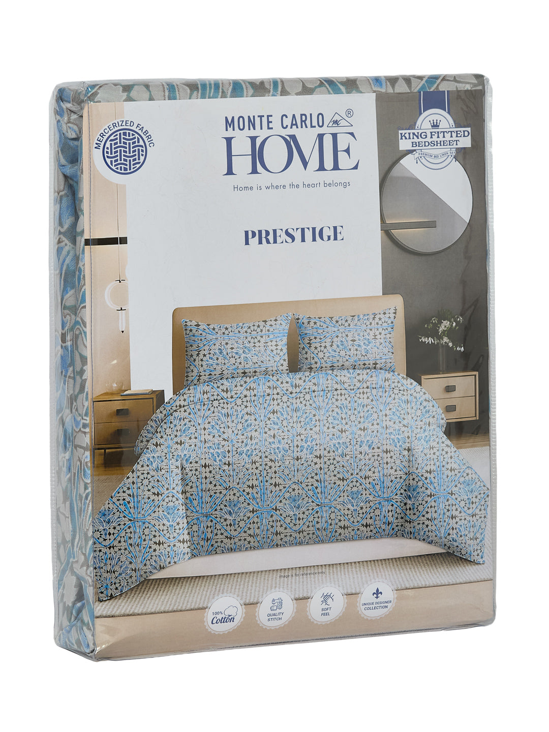 144 TC Pure Cotton King Size Bedsheet with 2 Pillow Covers Prestige Collection