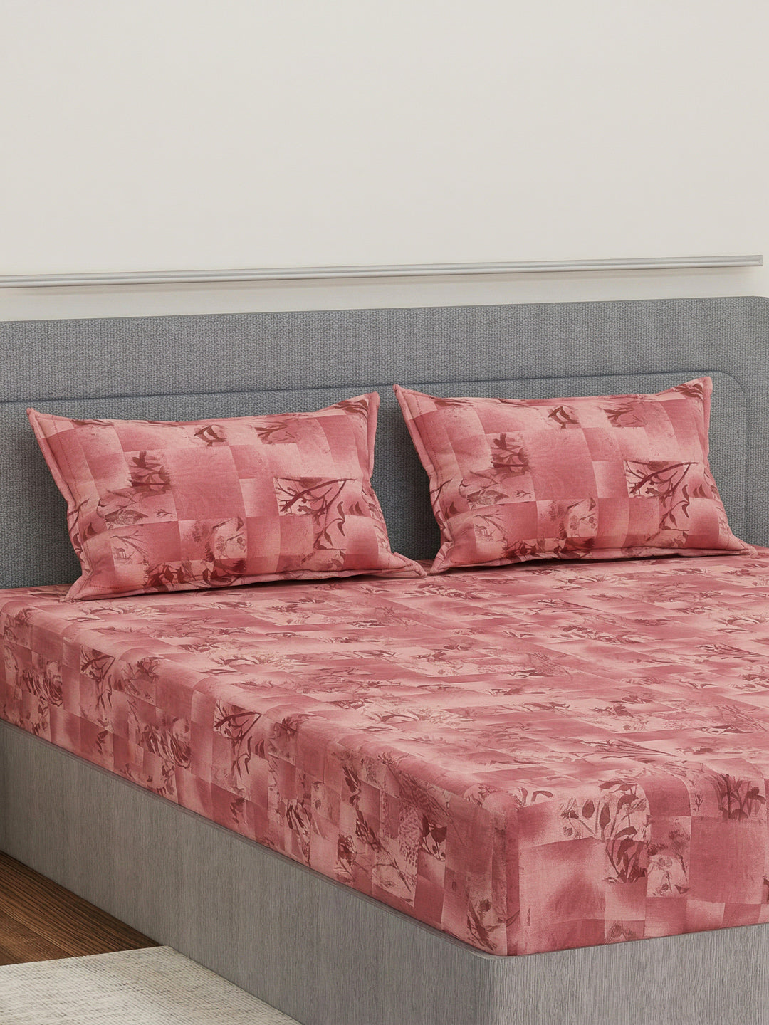 144 TC Pure Cotton King Size Bedsheet with 2 Pillow Covers Prestige Collection