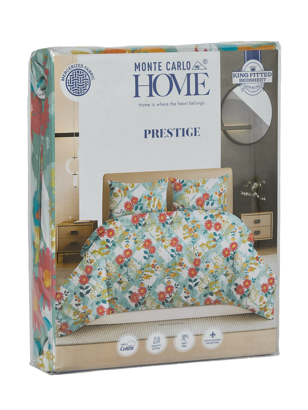 144 TC Pure Cotton King Size Bedsheet with 2 Pillow Covers Prestige Collection