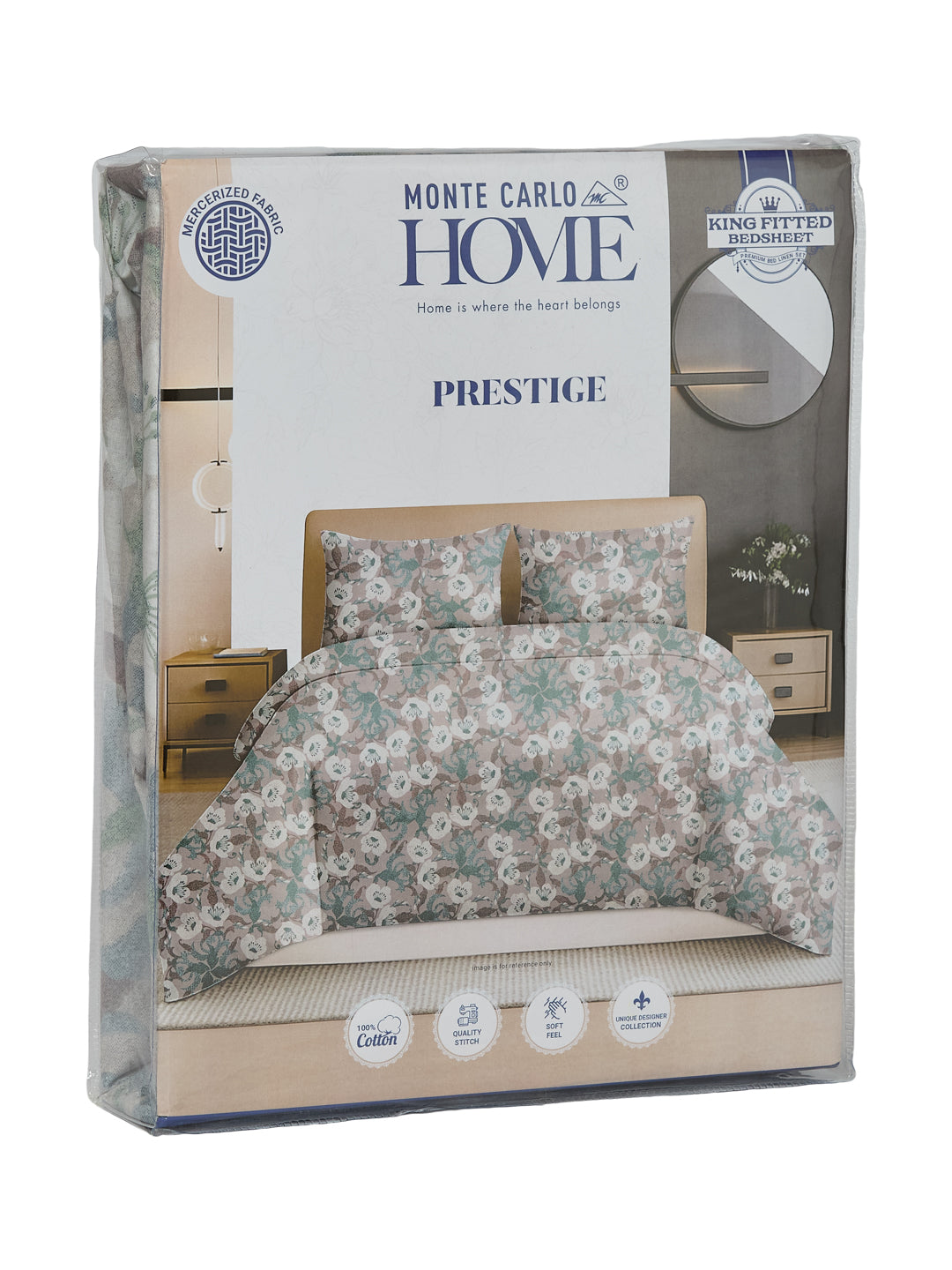 144 TC Pure Cotton King Size Bedsheet with 2 Pillow Covers Prestige Collection