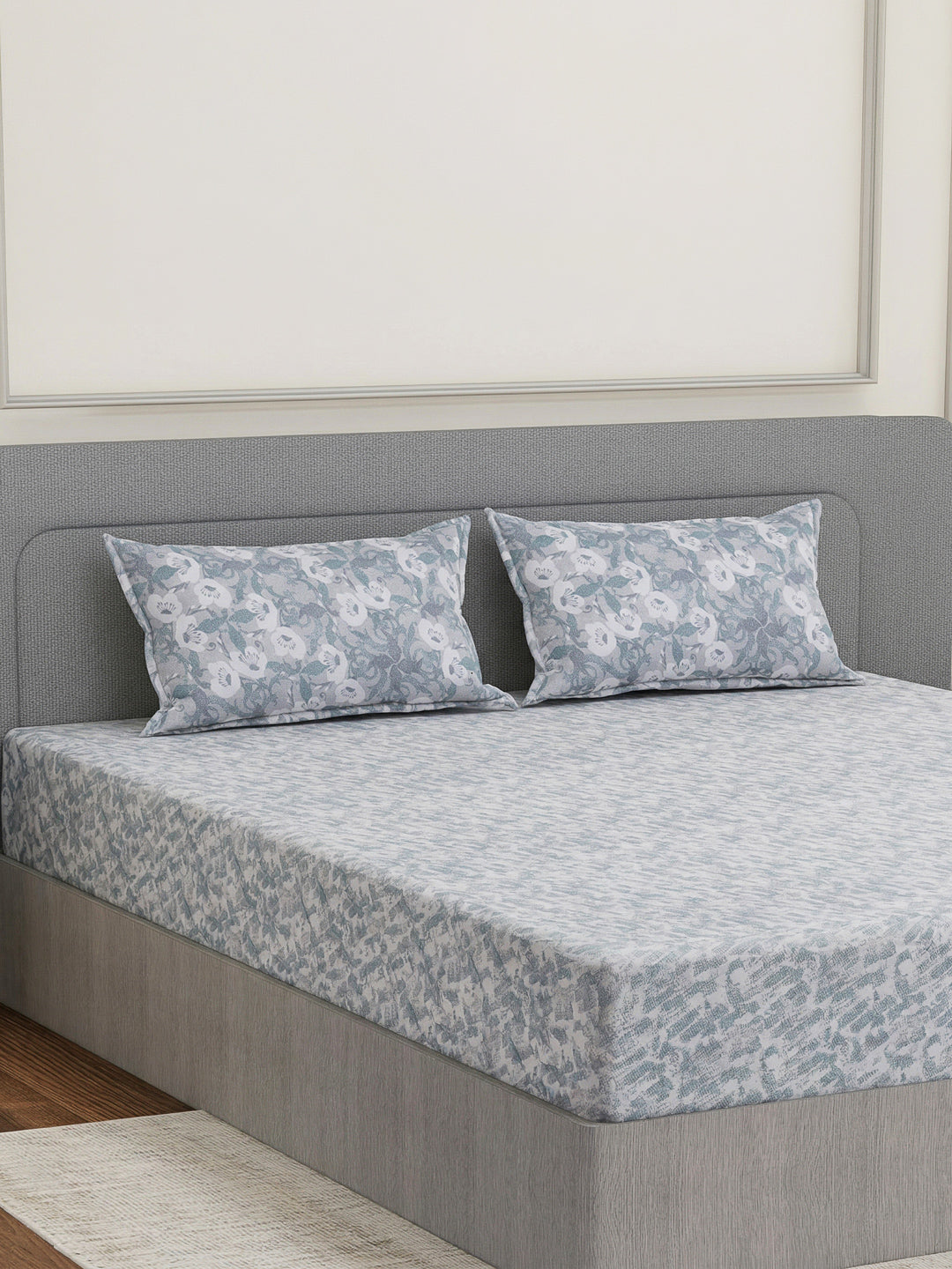 144 TC Pure Cotton King Size Bedsheet with 2 Pillow Covers Prestige Collection
