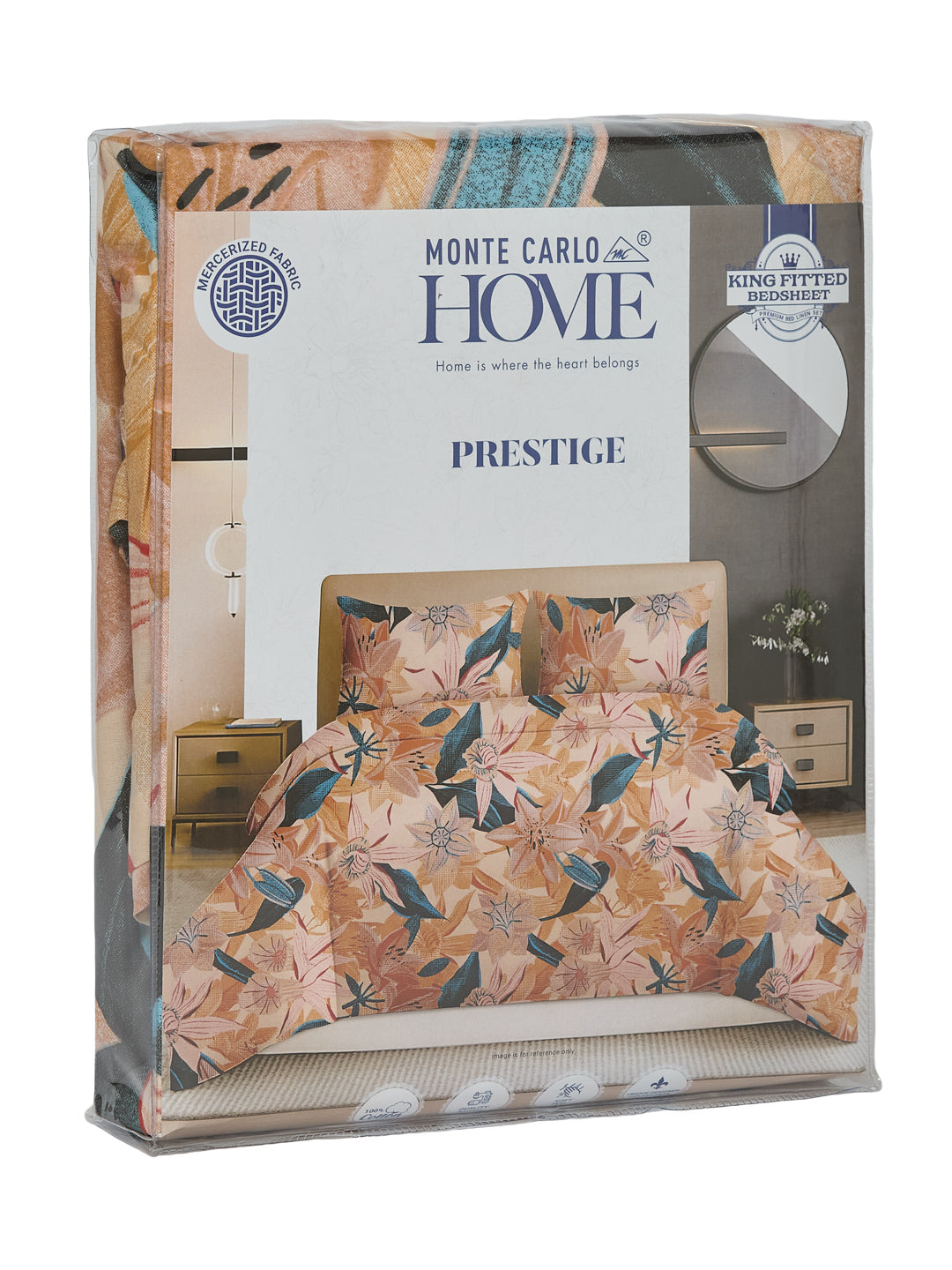 144 TC Pure Cotton King Size Bedsheet with 2 Pillow Covers Prestige Collection