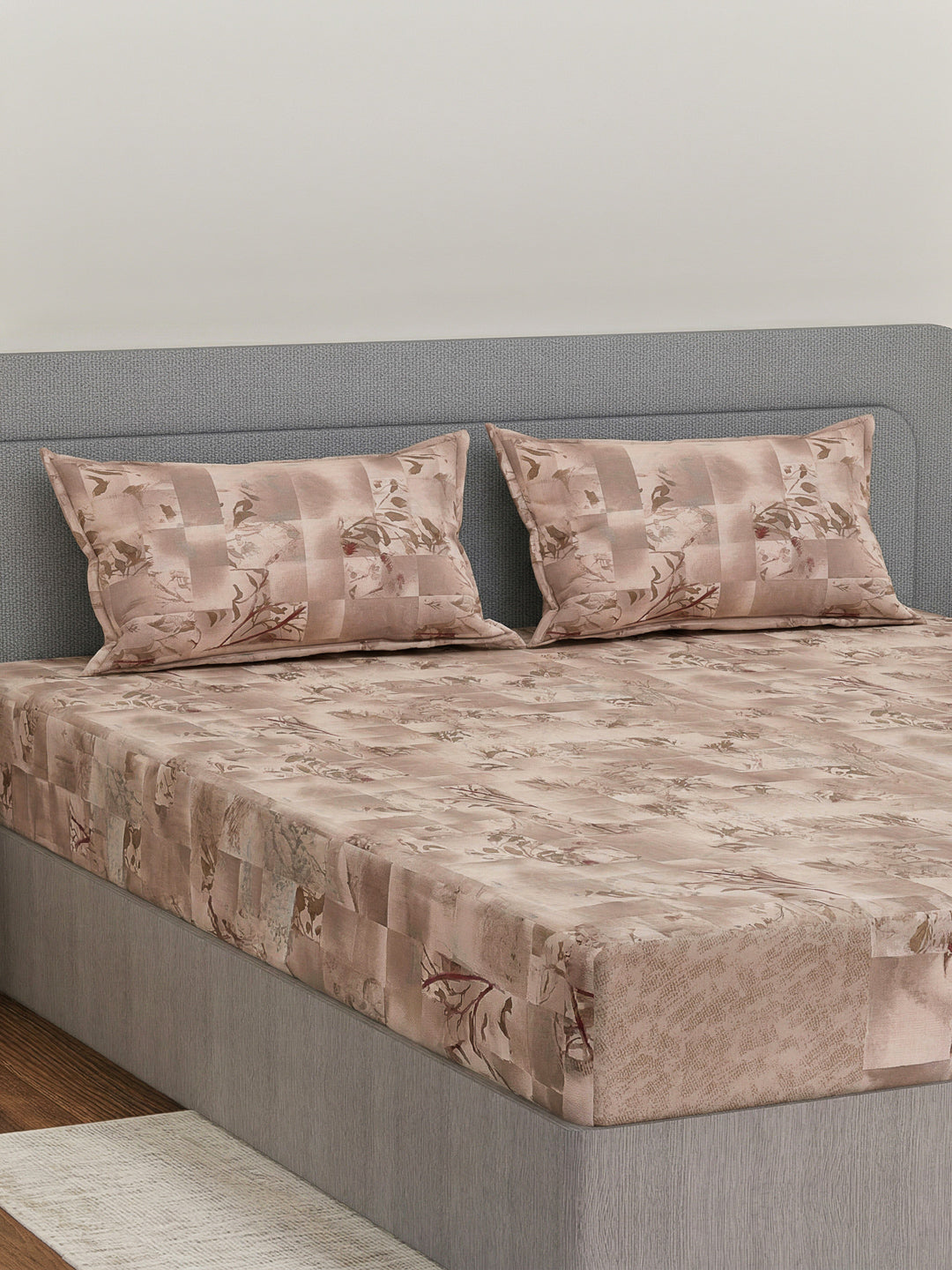144 TC Pure Cotton King Size Bedsheet with 2 Pillow Covers Prestige Collection