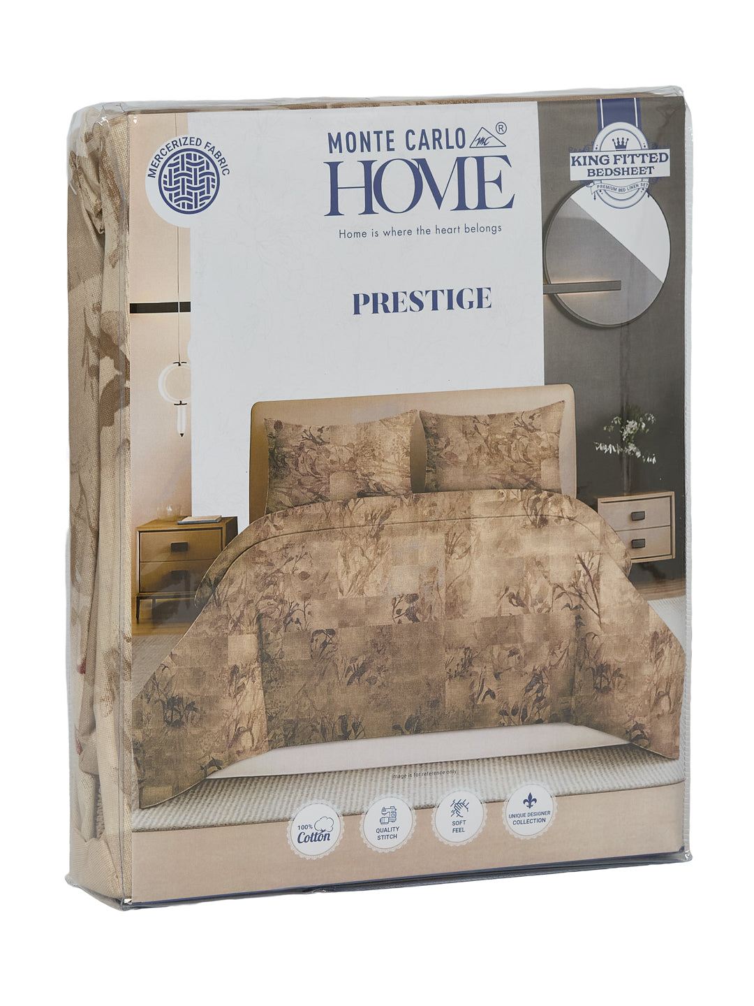 144 TC Pure Cotton King Size Bedsheet with 2 Pillow Covers Prestige Collection