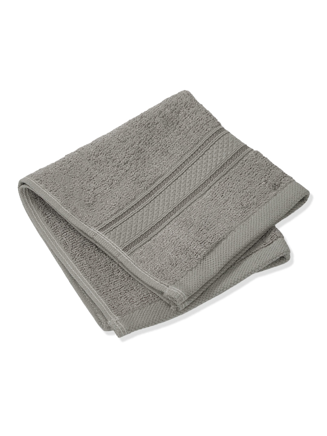 Luxury Grey Solid 600 GSM Face Towel 4 Pc Set (Eco Bamboo Collection)