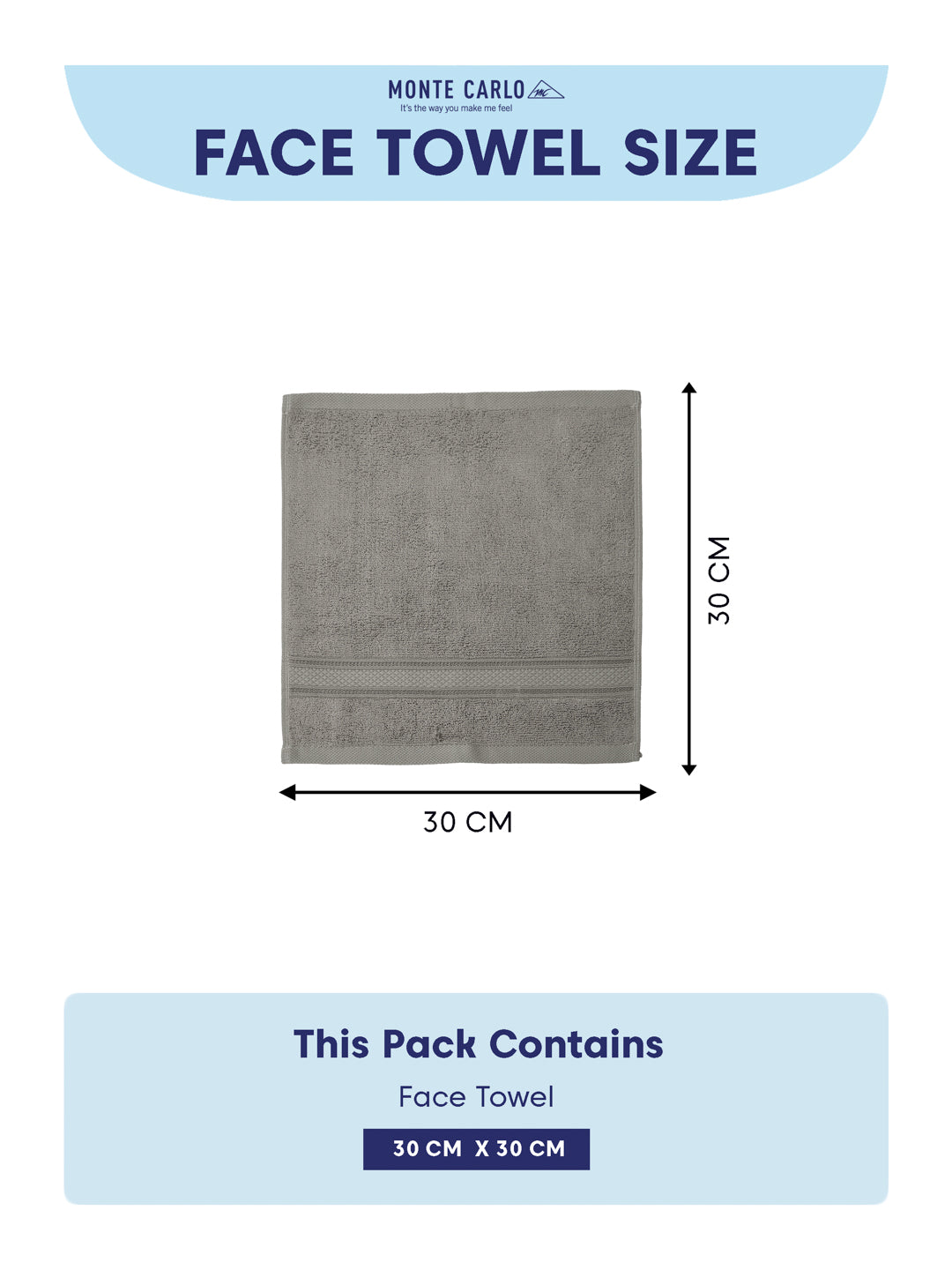 Luxury Grey Solid 600 GSM Face Towel 4 Pc Set (Eco Bamboo Collection)